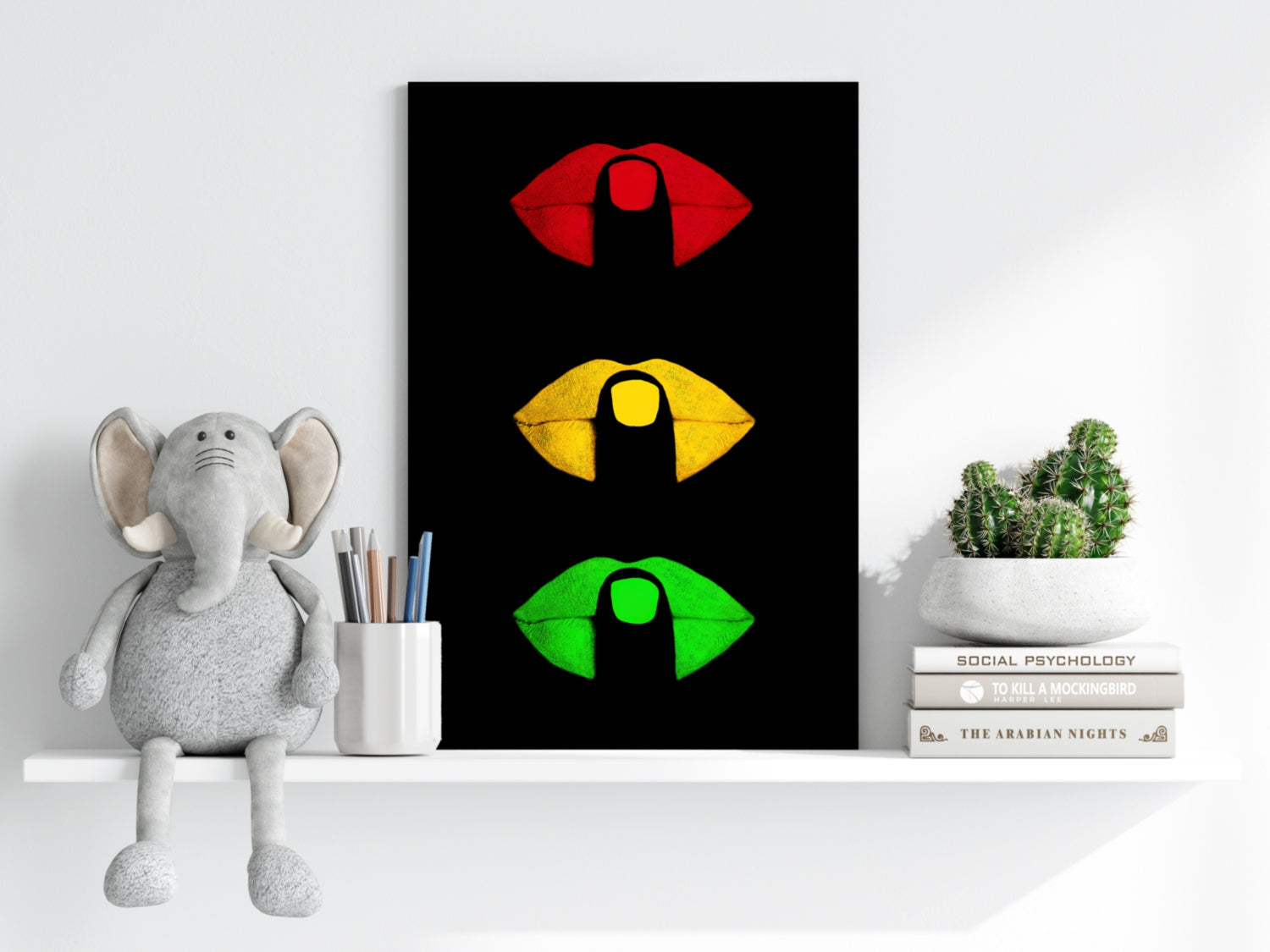 Hush Lips Aluminum Print.