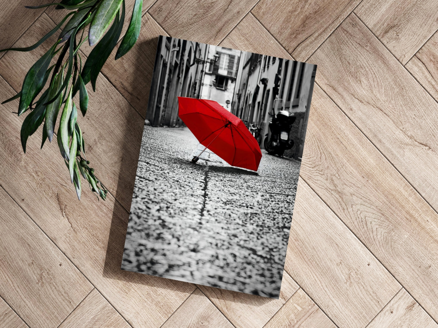 Red Umbrella Aluminum Print.