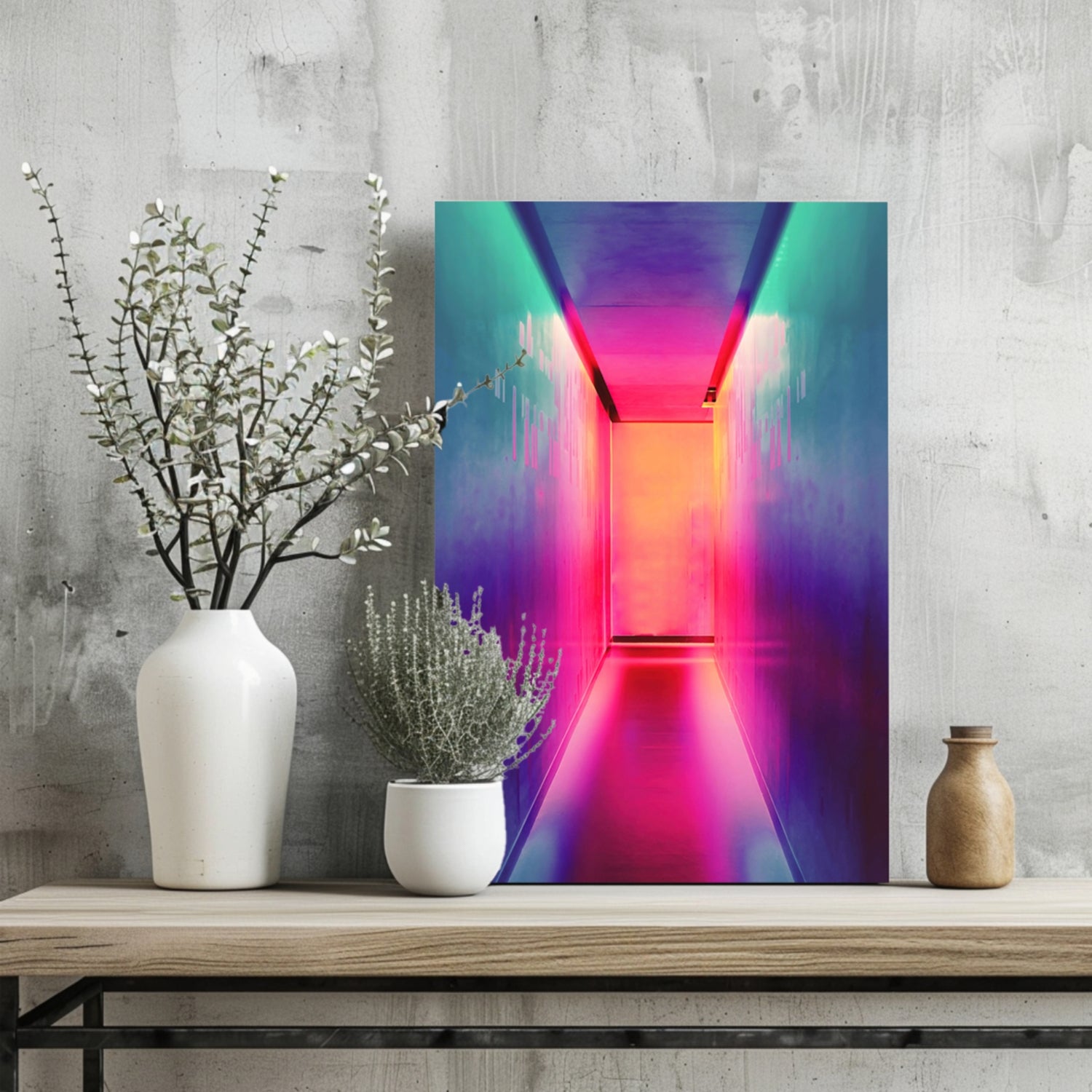 Narrow Corridor Aluminum Print.