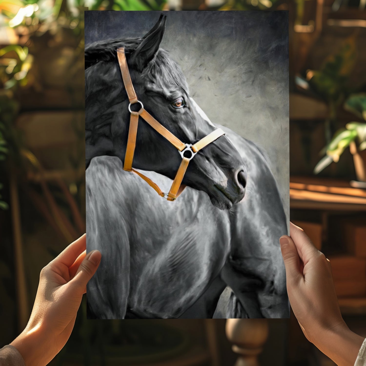 Black Horse Aluminum Print.