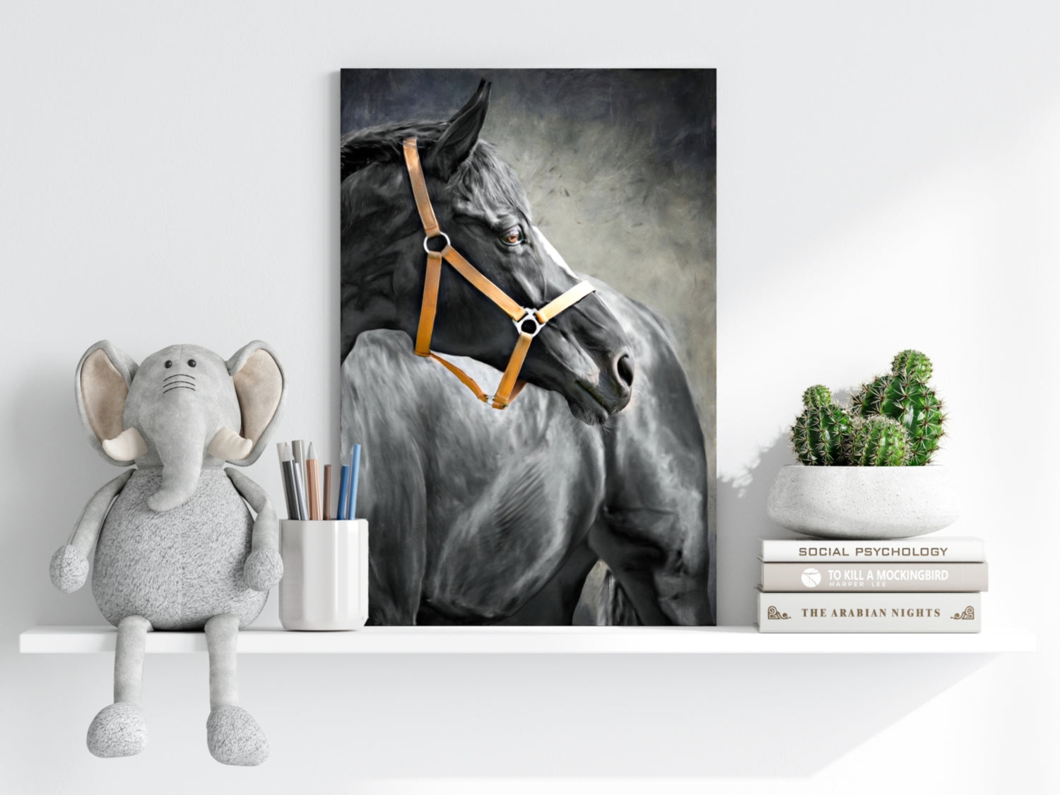 Black Horse Aluminum Print.