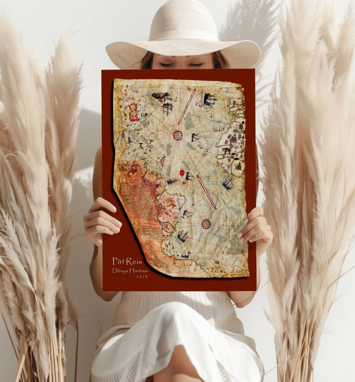 Piri Reis Map Aluminum Print.