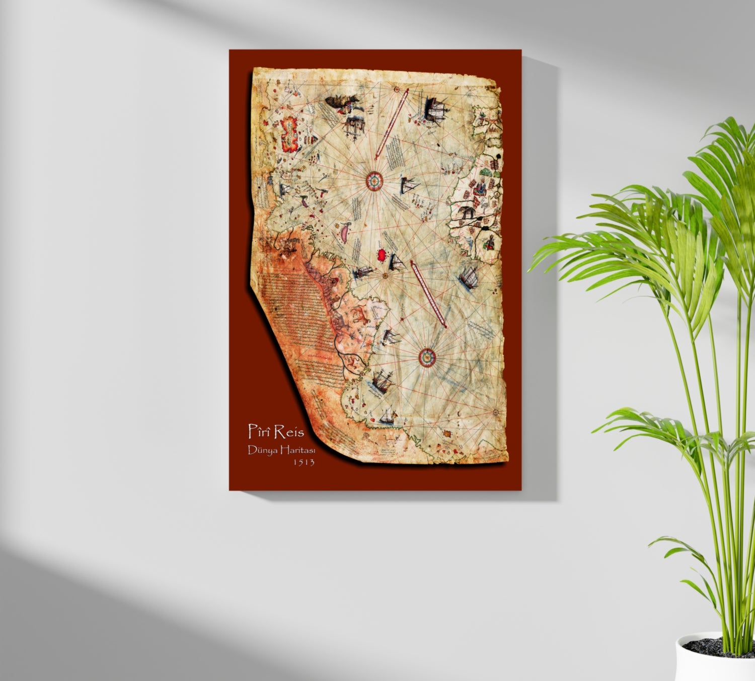 Piri Reis Map Aluminum Print.