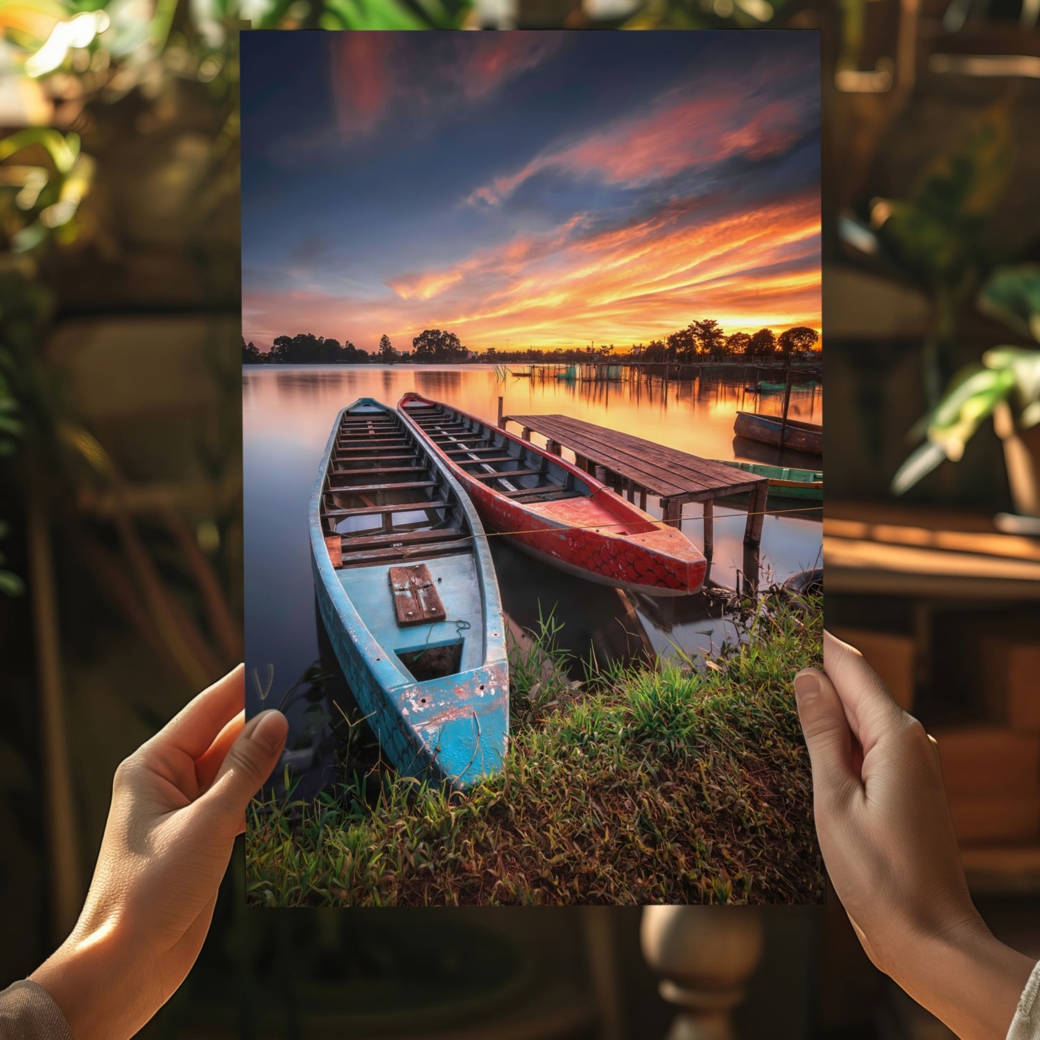 Sunset Lake View Aluminum Print.