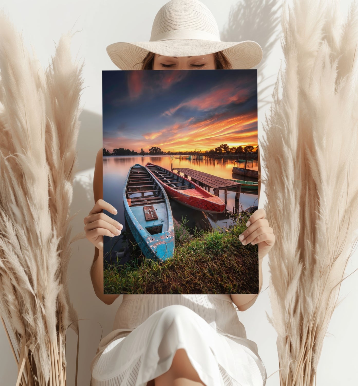 Sunset Lake View Aluminum Print.