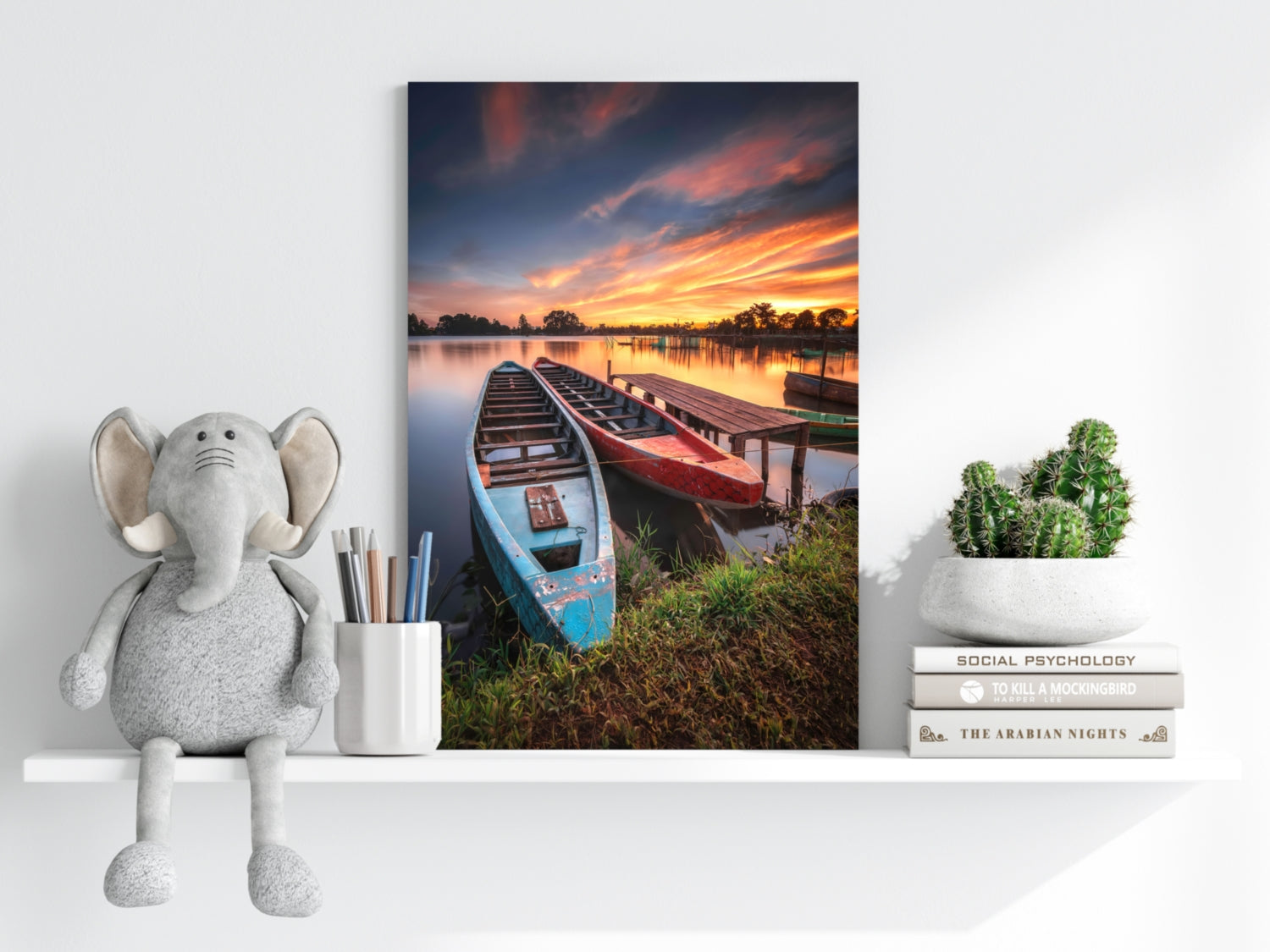 Sunset Lake View Aluminum Print.