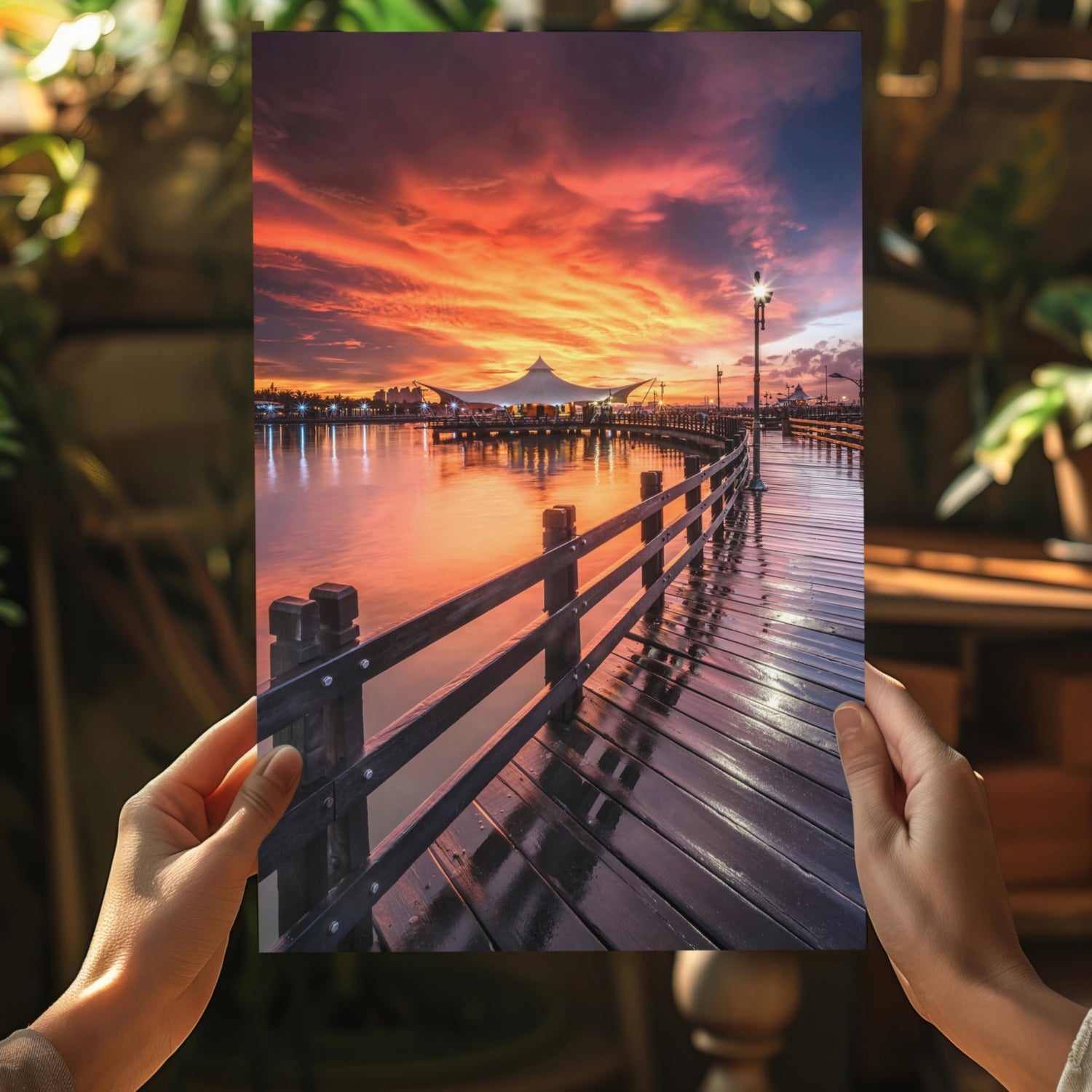 Sunset Lake View Aluminum Print.