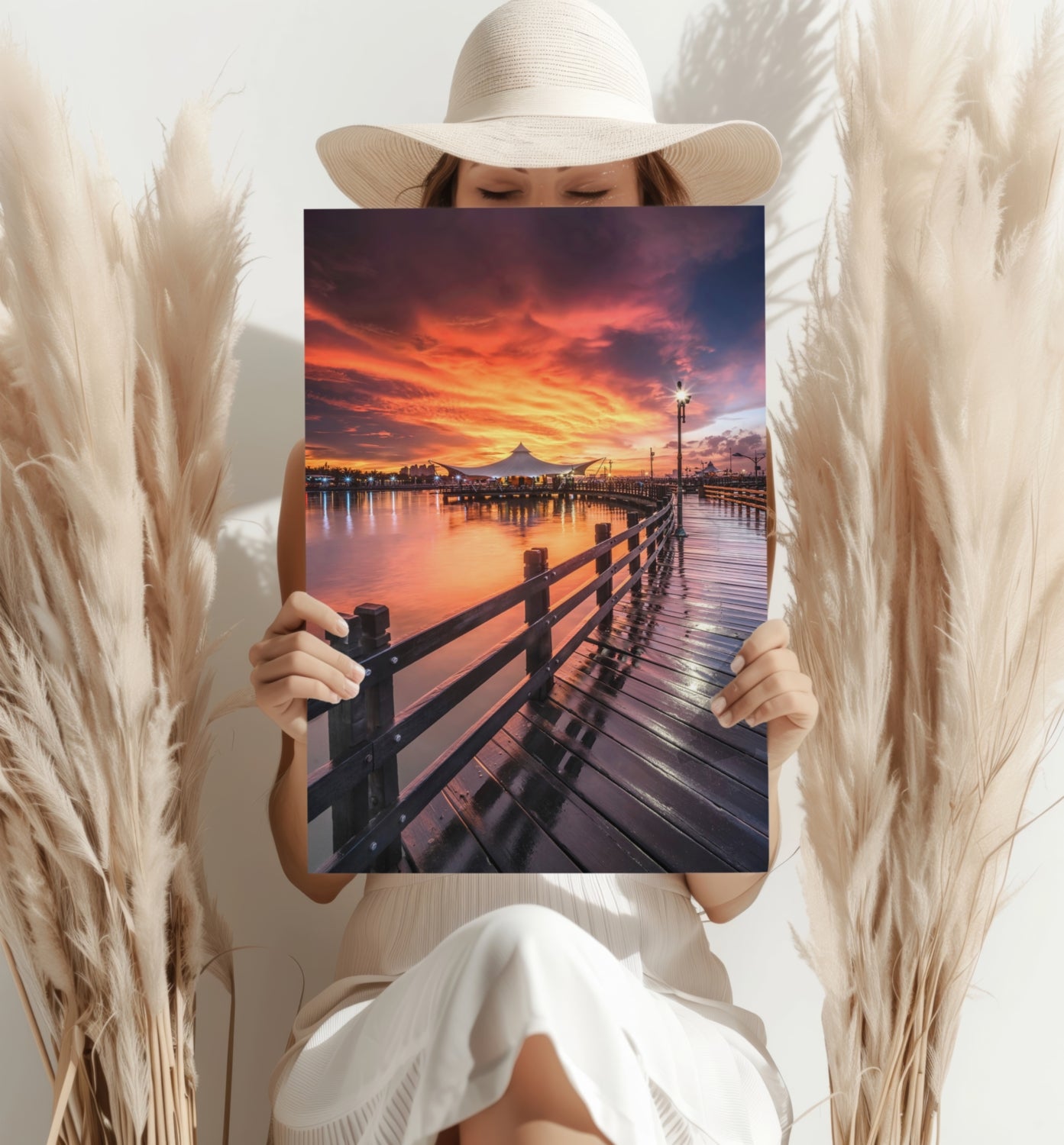 Sunset Lake View Aluminum Print.