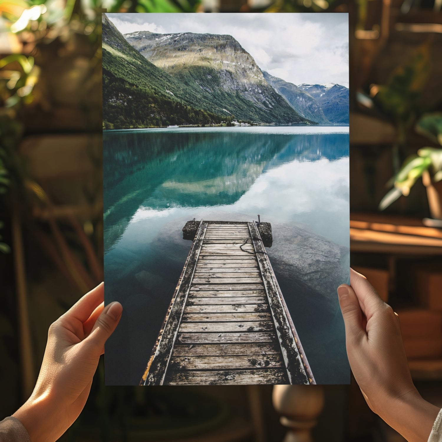 Glacier Lake Aluminum Print.