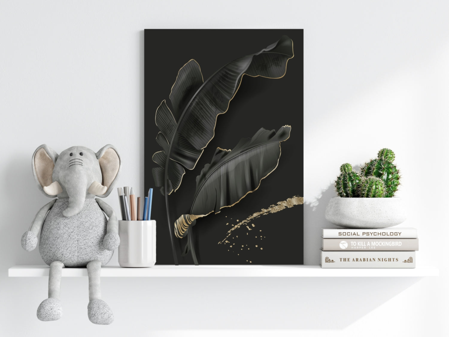 Black Leaves Aluminum Print.