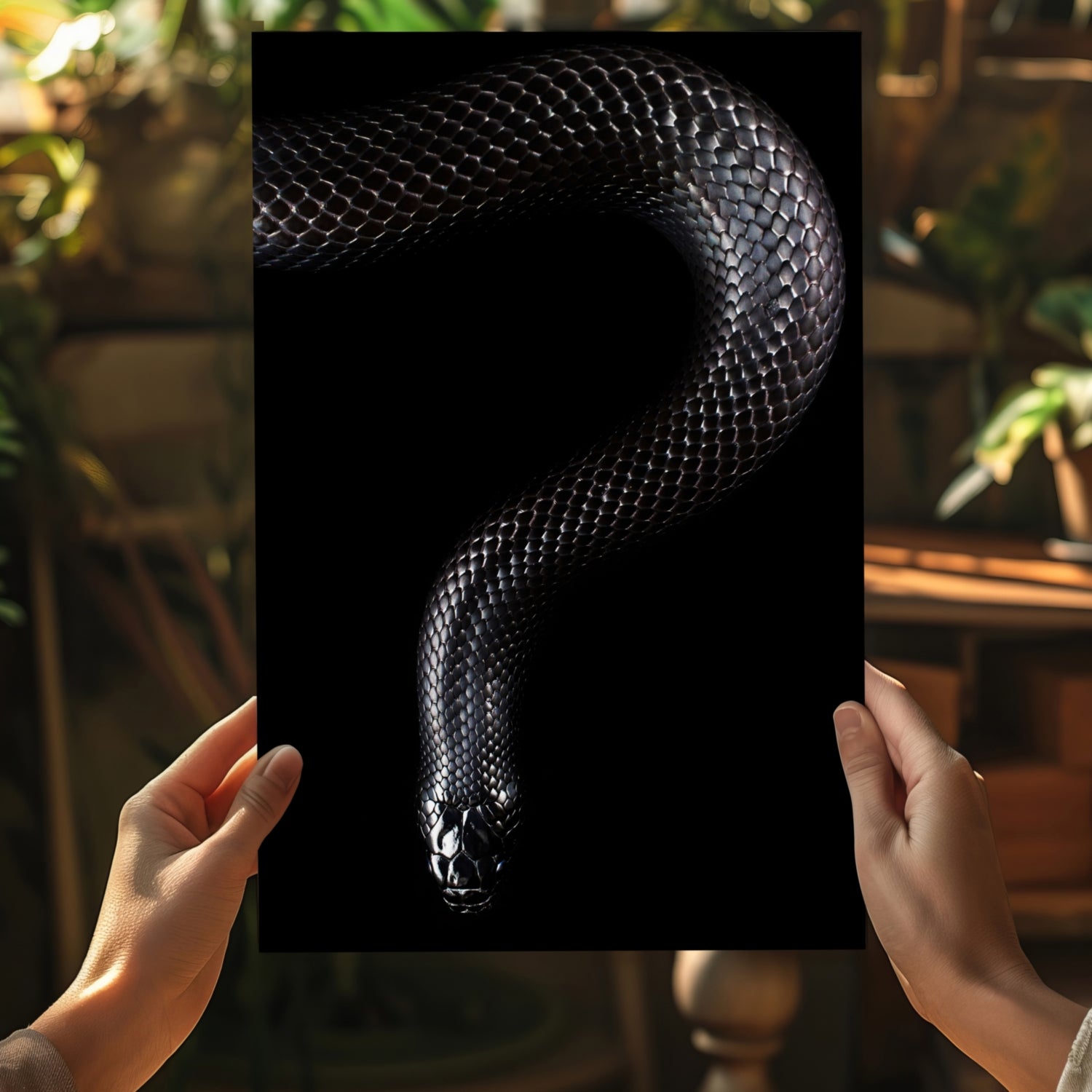 Black Snake Aluminum Print.