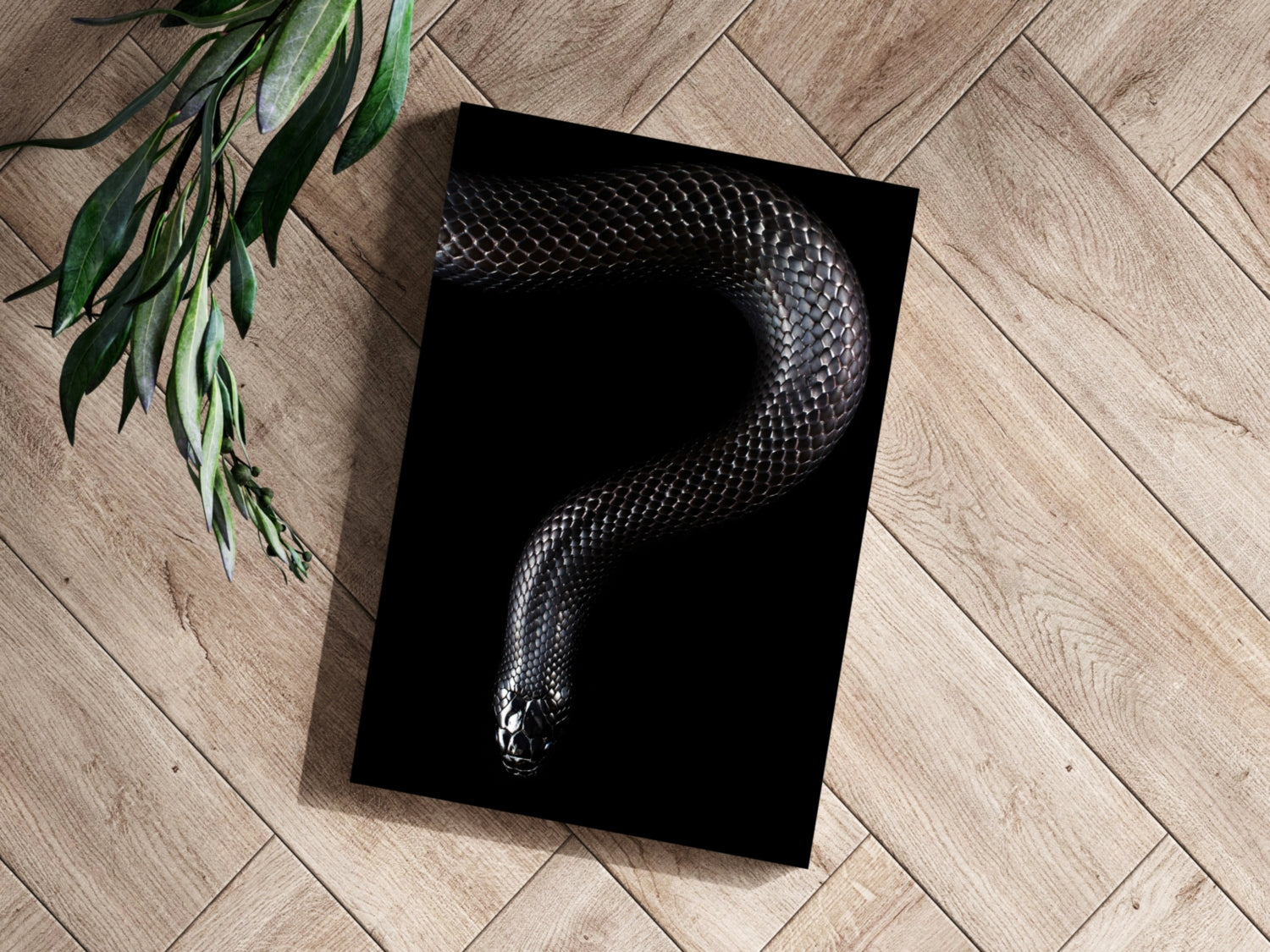 Black Snake Aluminum Print.