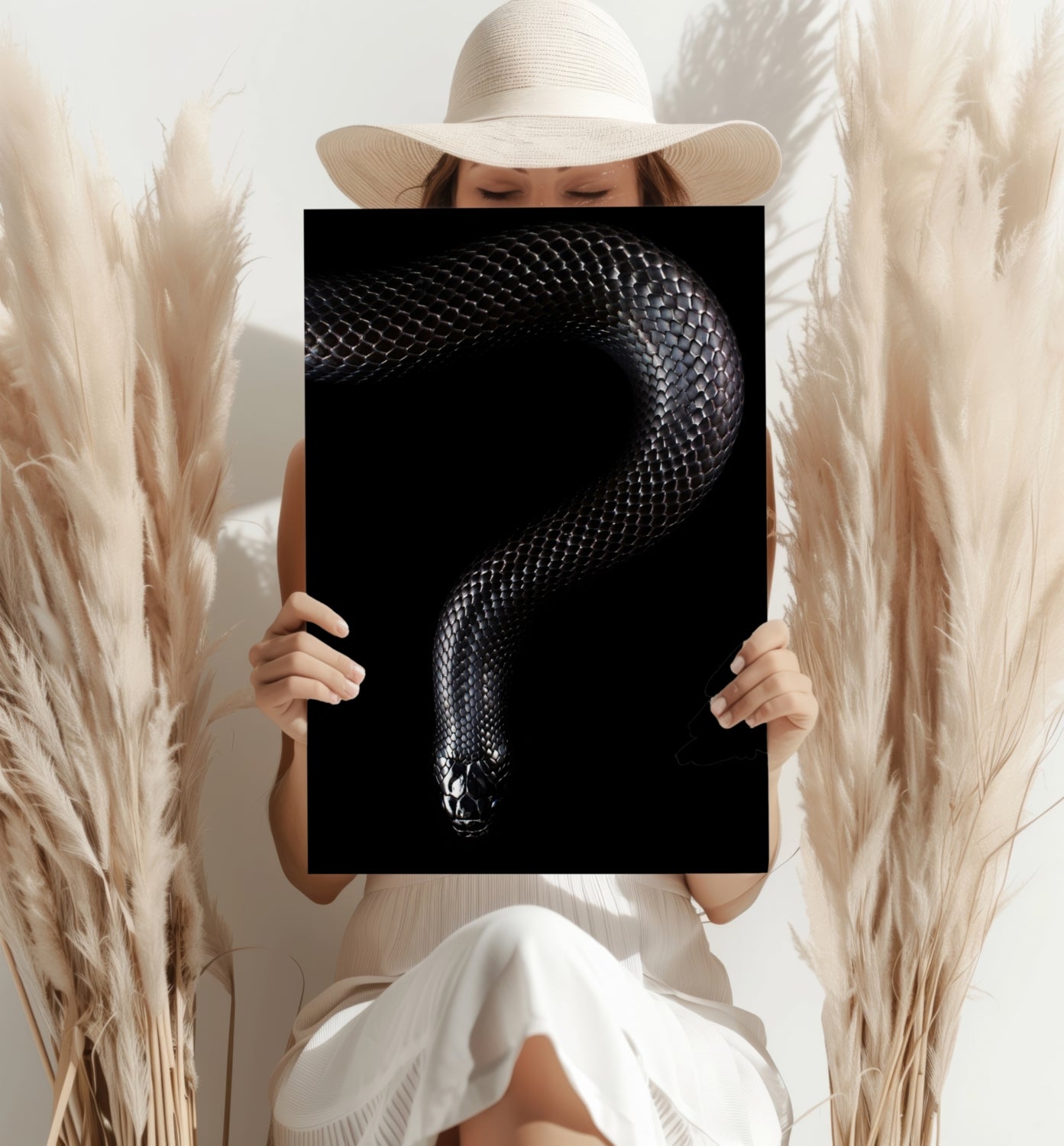 Black Snake Aluminum Print.