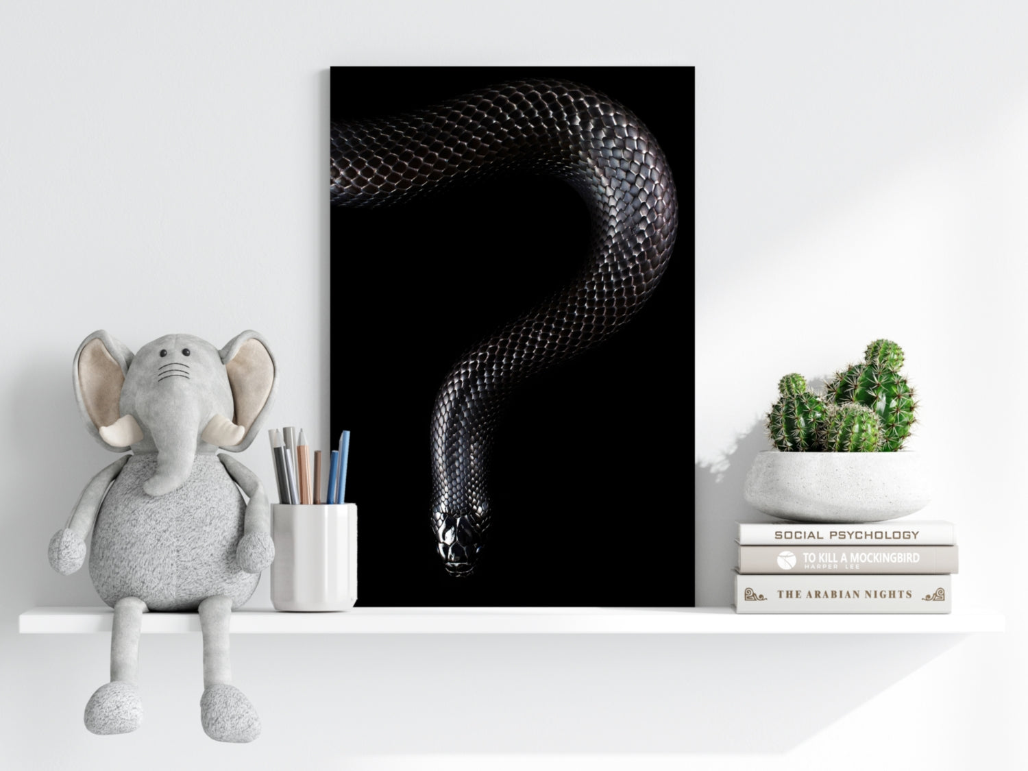 Black Snake Aluminum Print.
