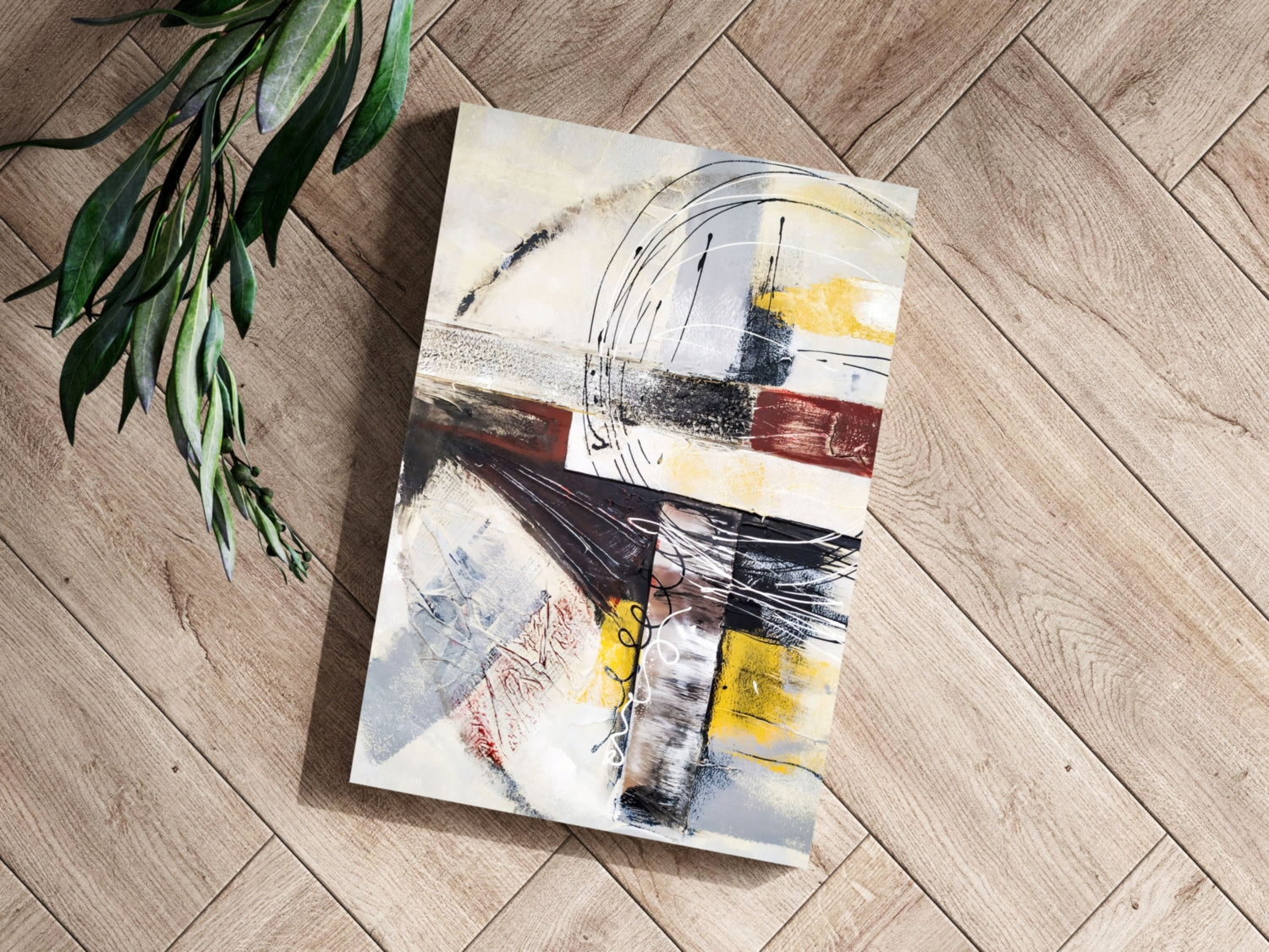 Modern Art Lines V1 Aluminum Print.