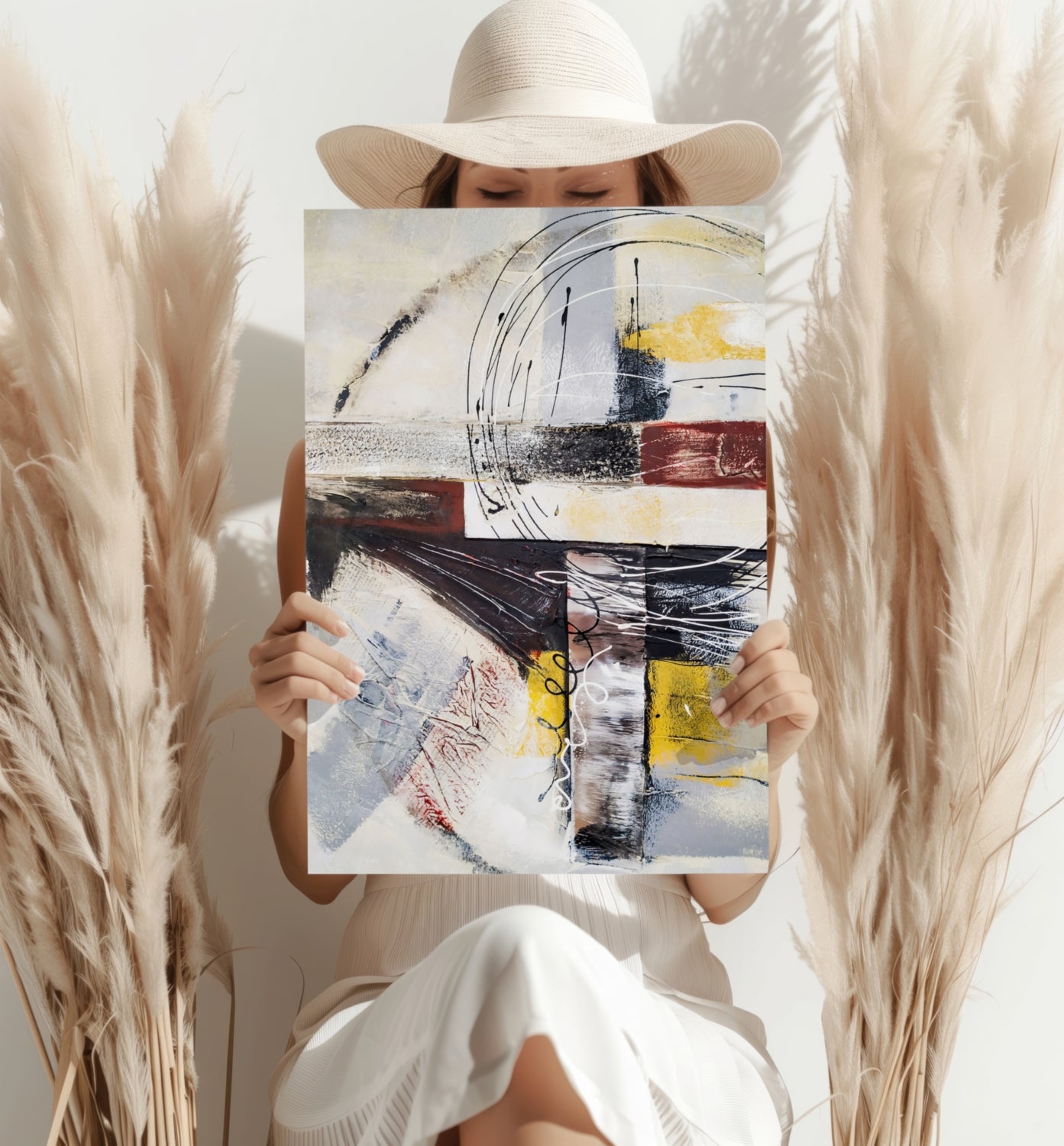 Modern Art Lines V1 Aluminum Print.