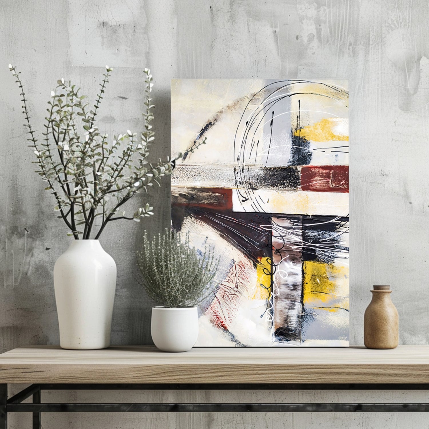 Modern Art Lines V1 Aluminum Print.