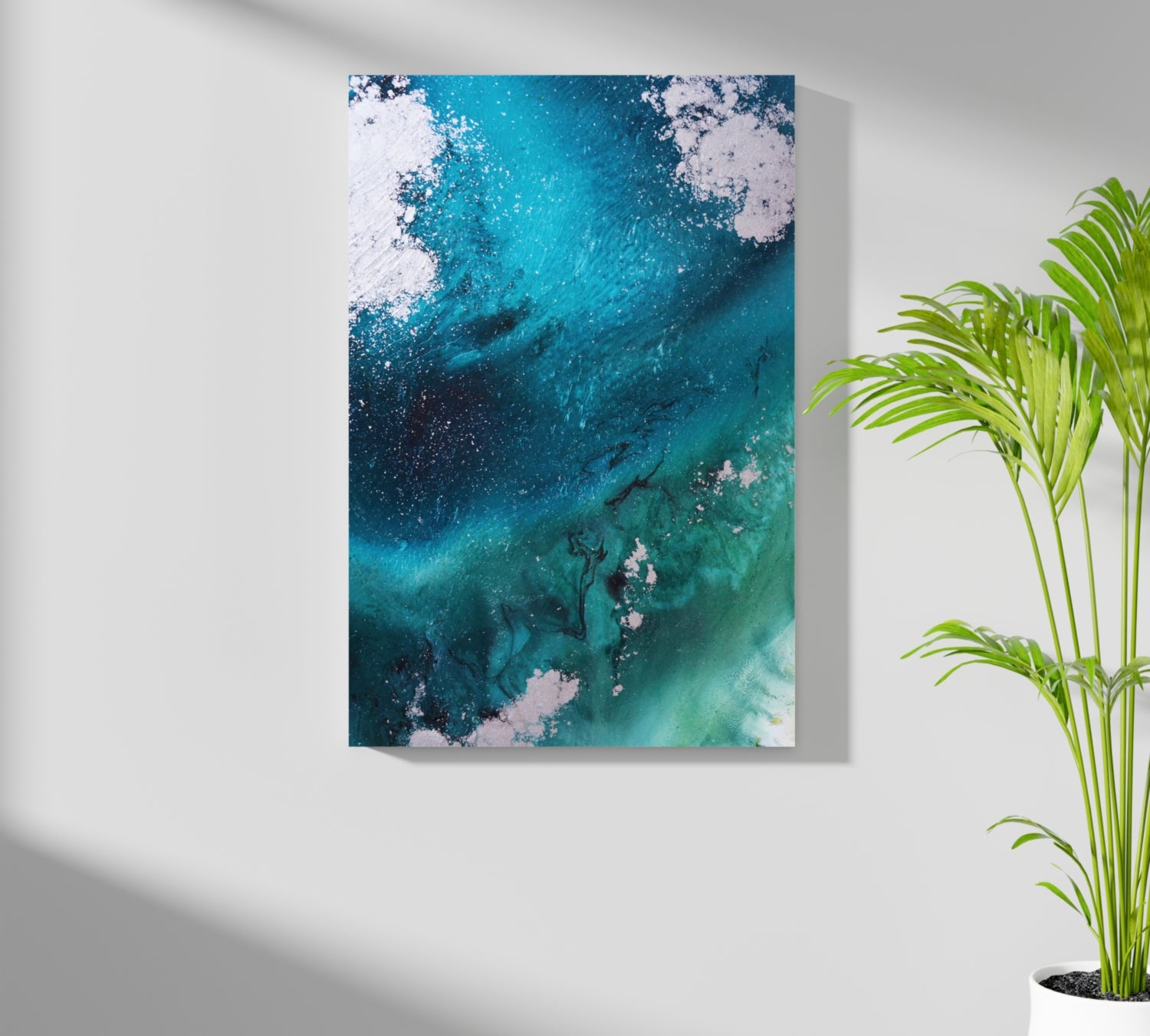 Abstract Paint Teal V1 Aluminum Print.