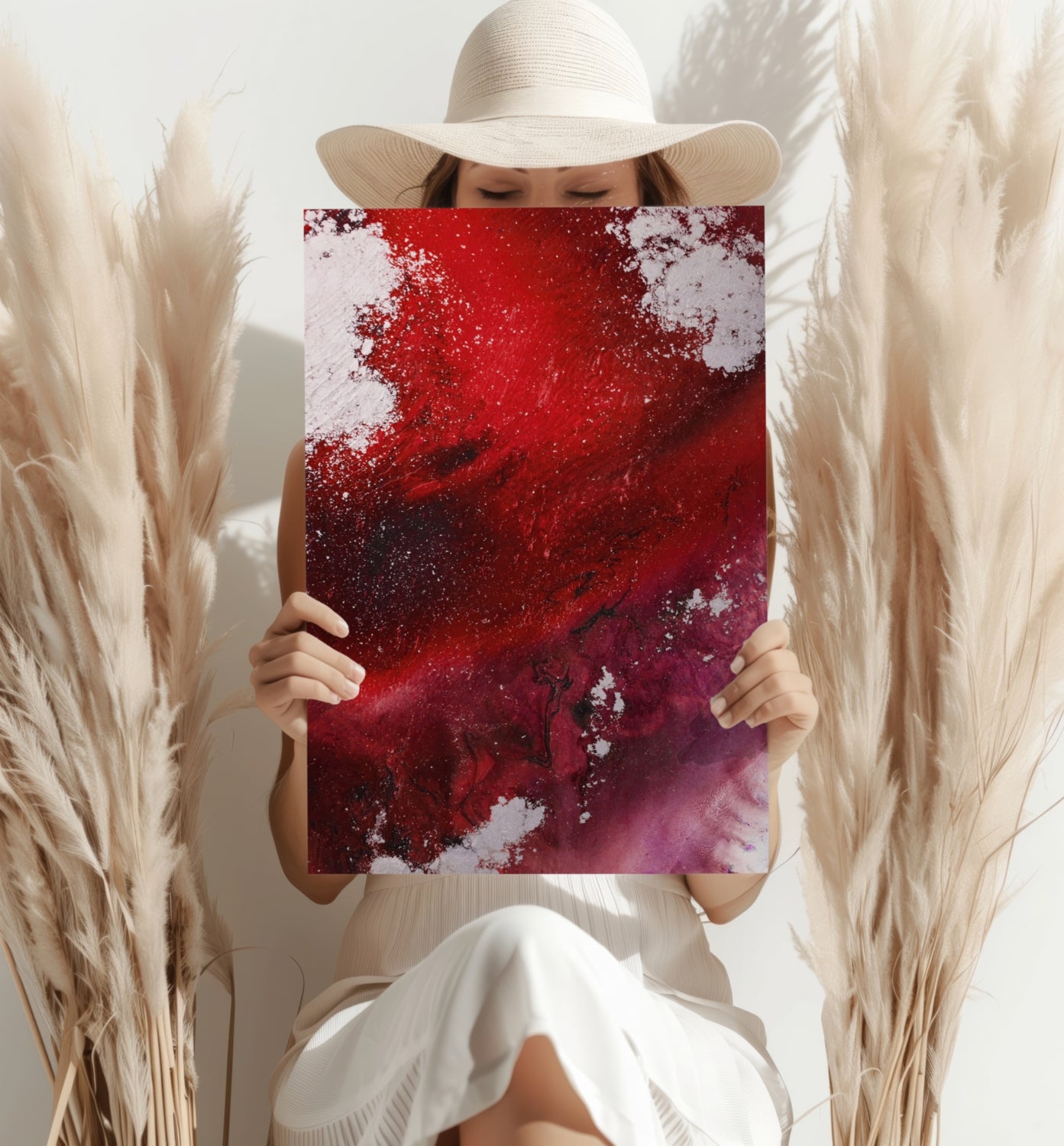 Abstract Paint Red V1 Aluminum Print.