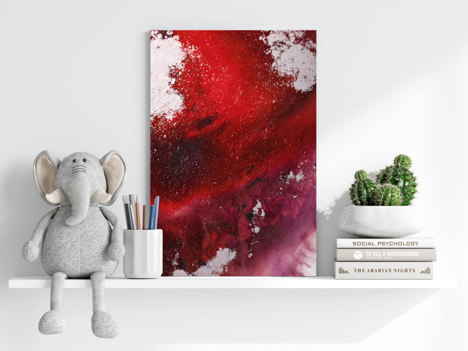 Abstract Paint Red V1 Aluminum Print.