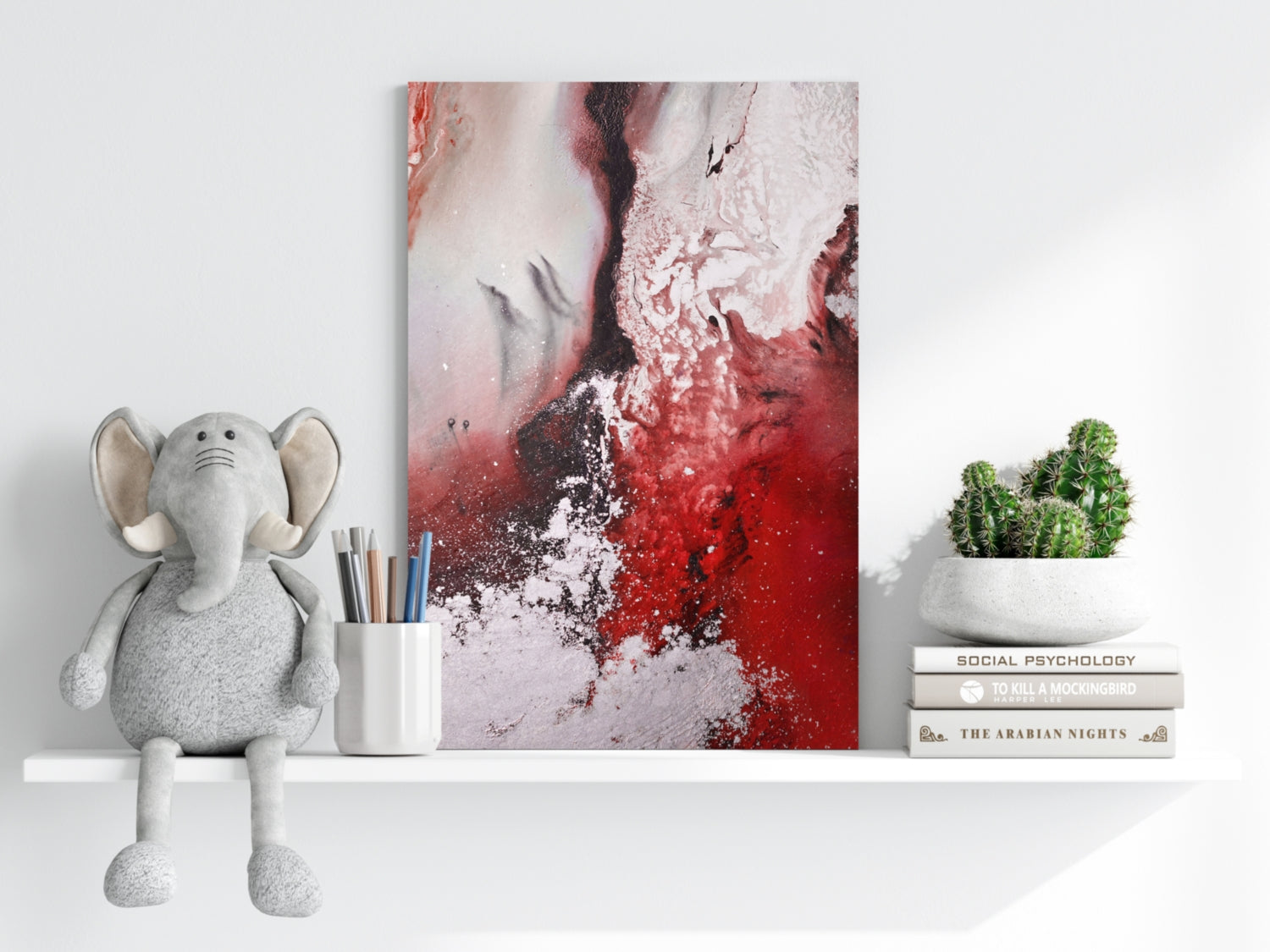 Abstract Paint Red V2 Aluminum Print.