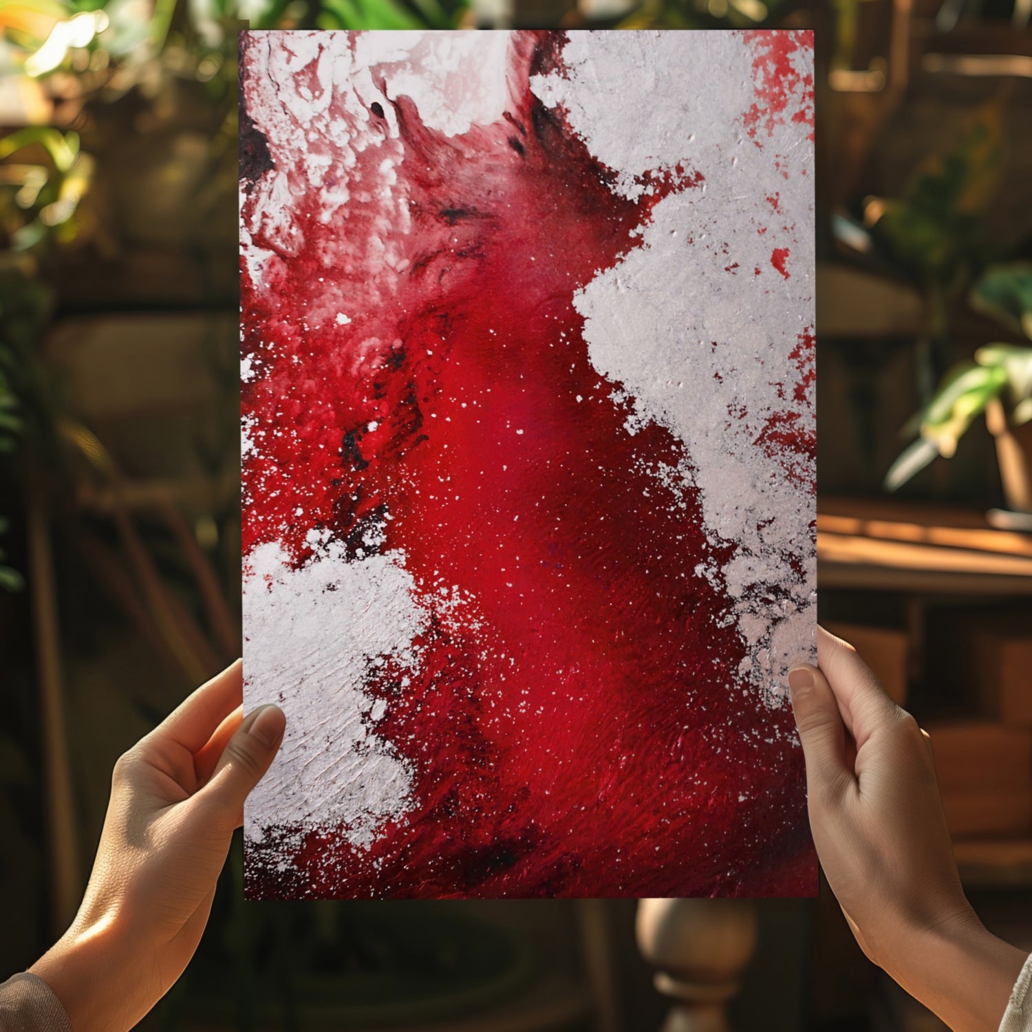 Abstract Paint Red V3 Aluminum Print.