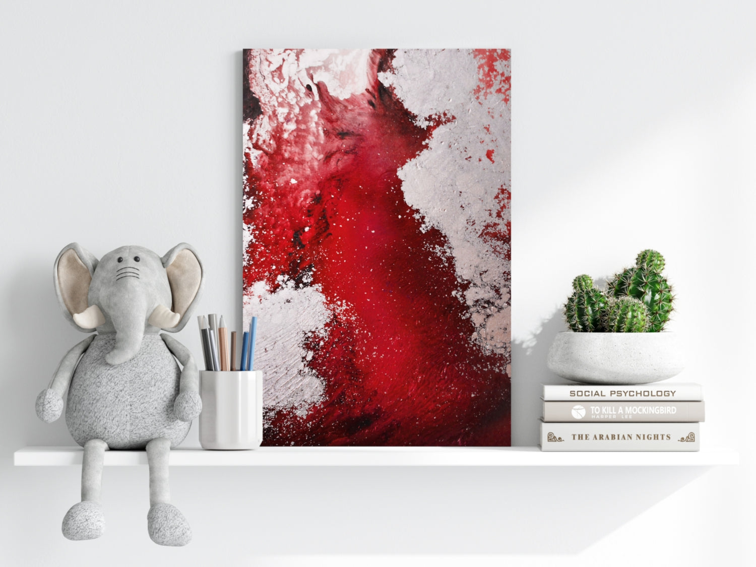 Abstract Paint Red V3 Aluminum Print.