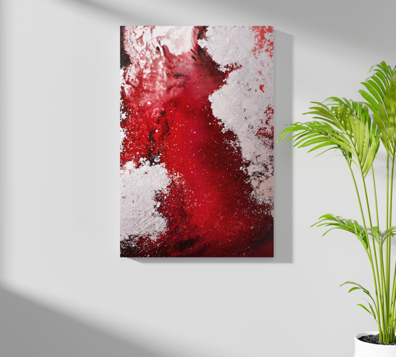 Abstract Paint Red V3 Aluminum Print.