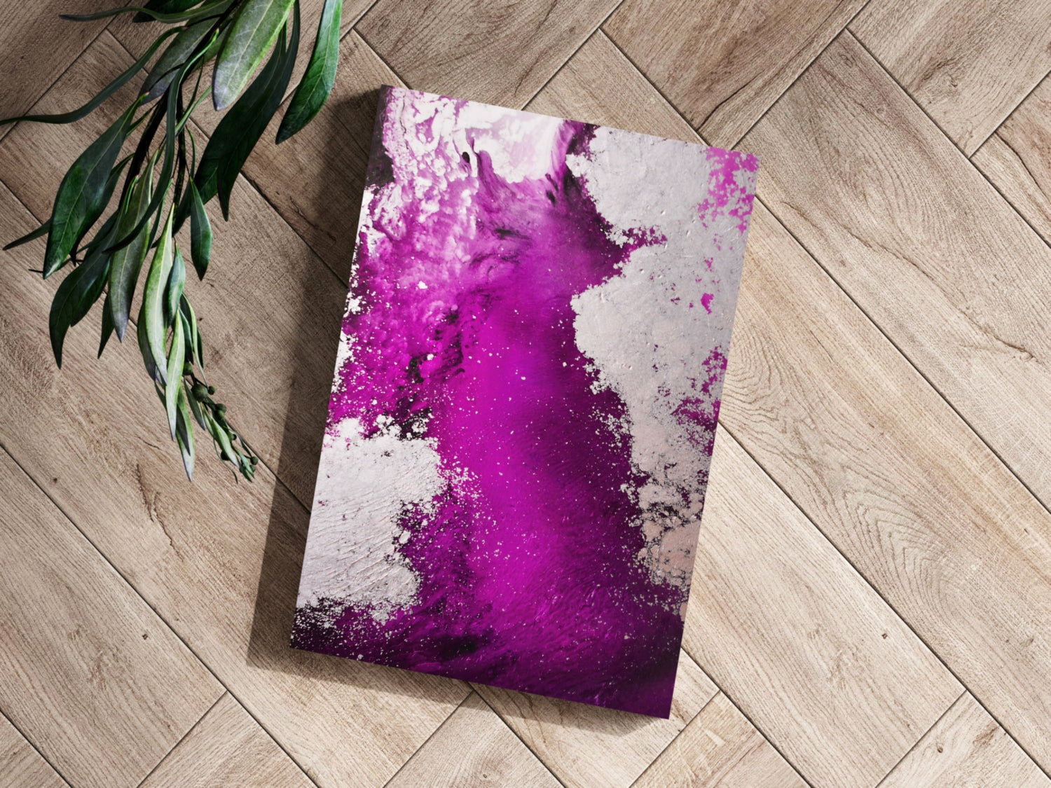 Abstract Paint Fuschia V1 Aluminum Print.
