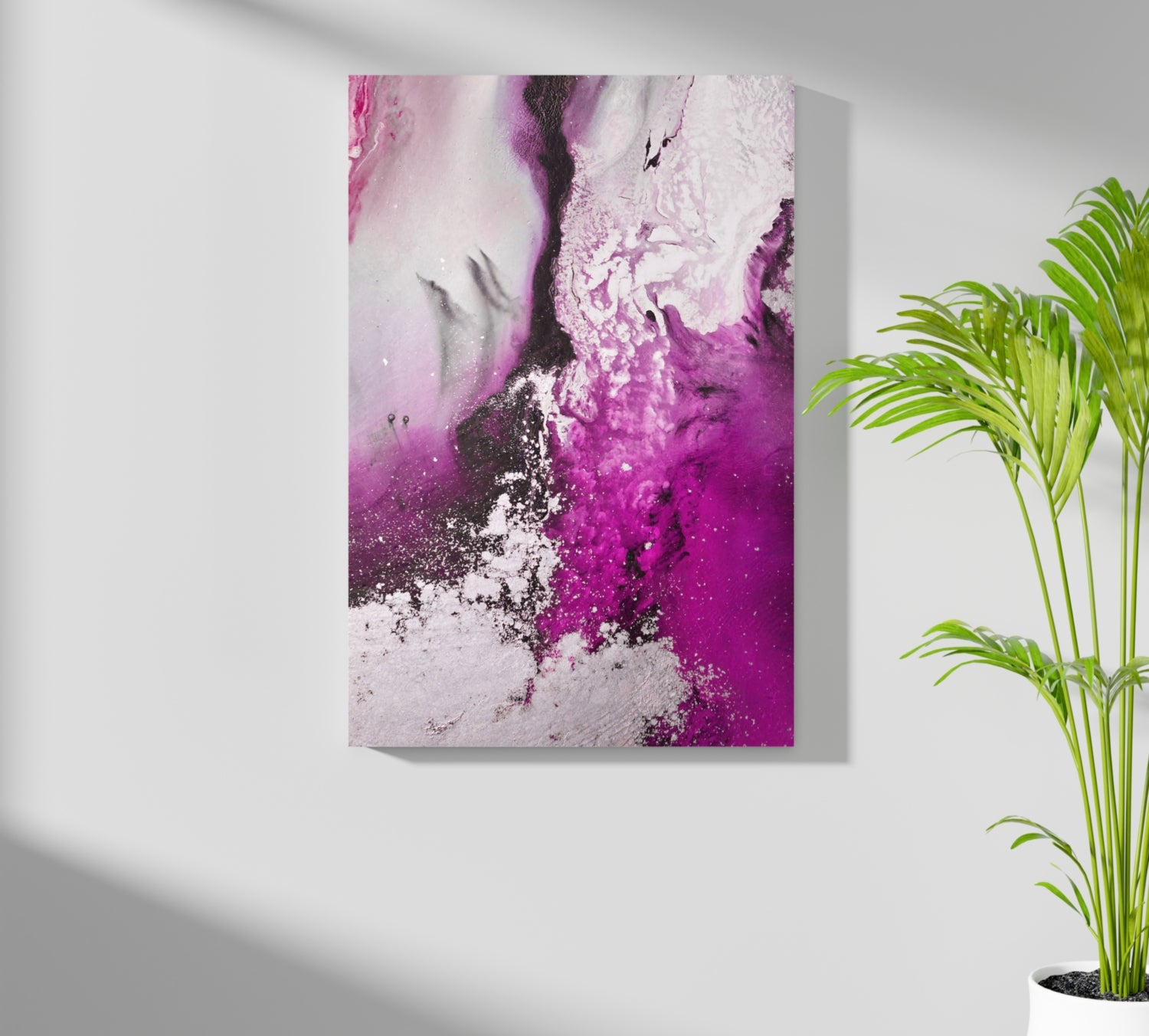 Abstract Paint Fuschia V2 Aluminum Print.