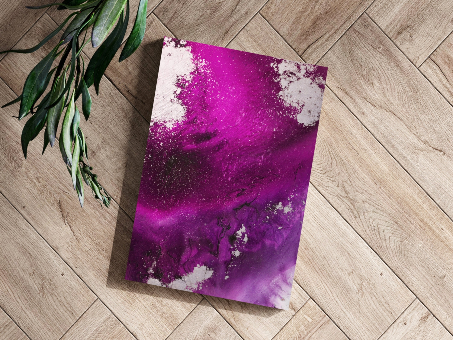 Abstract Paint Fuschia V3 Aluminum Print.