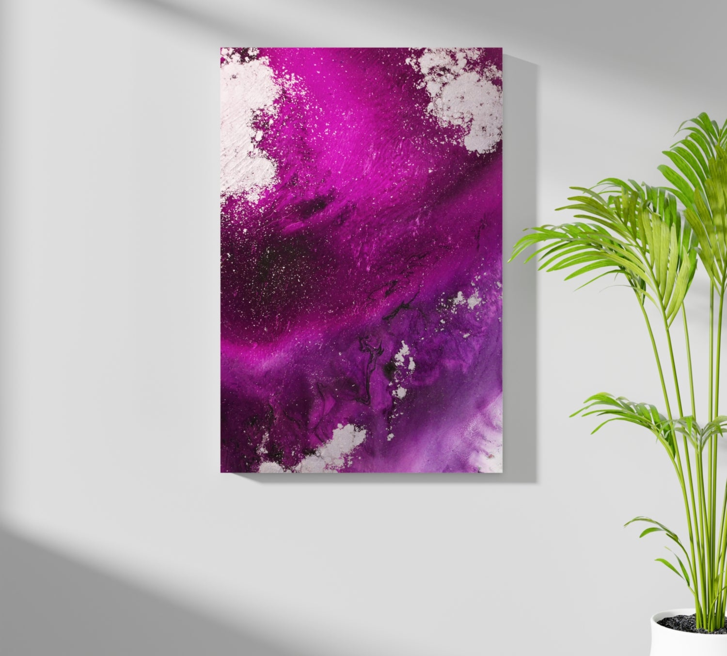 Abstract Paint Fuschia V3 Aluminum Print.