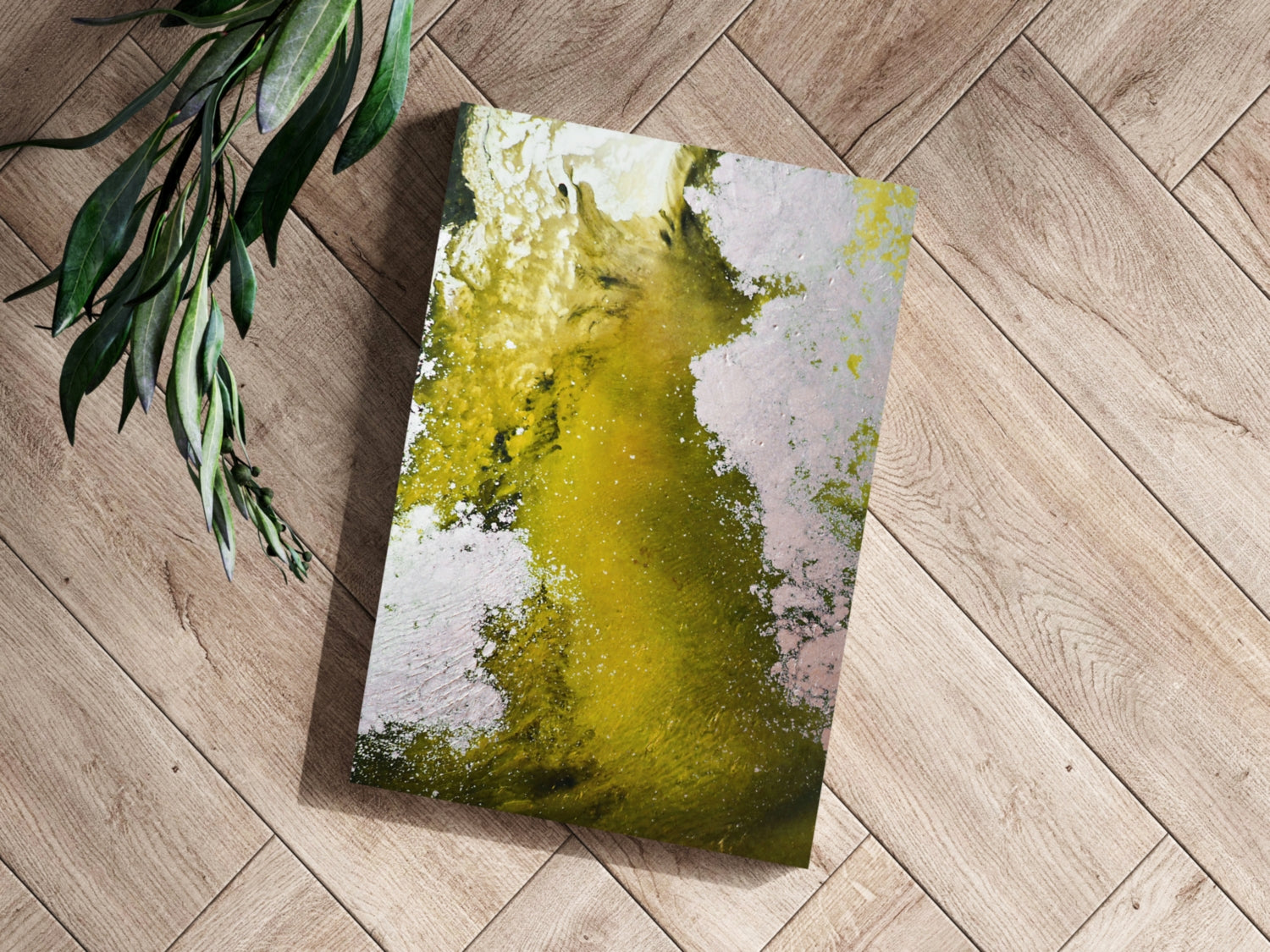 Abstract Paint Yellow V1 Aluminum Print.