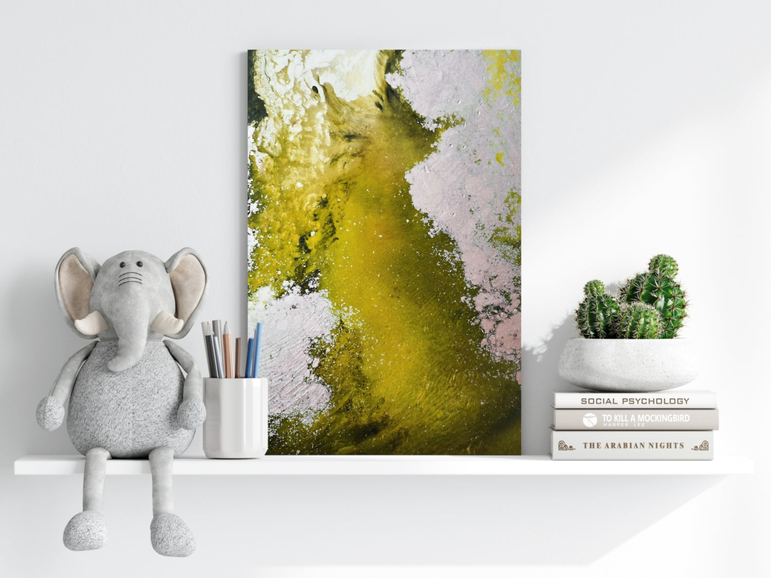 Abstract Paint Yellow V1 Aluminum Print.