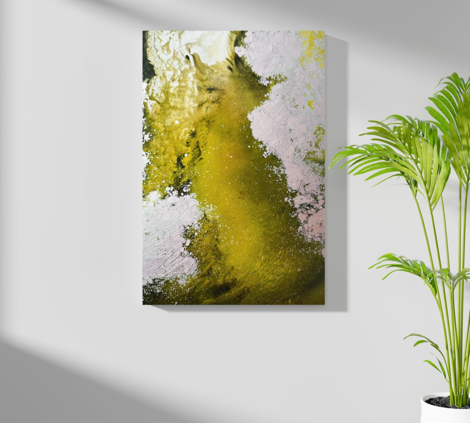 Abstract Paint Yellow V1 Aluminum Print.