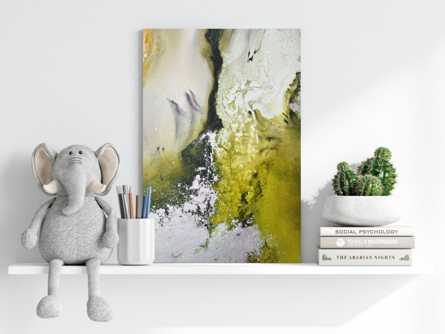 Abstract Paint Yellow V2 Aluminum Print.