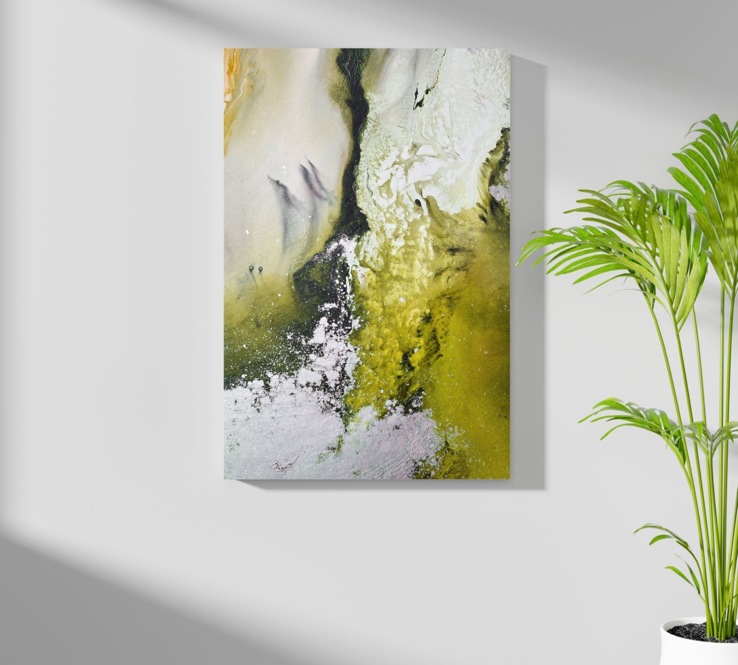 Abstract Paint Yellow V2 Aluminum Print.