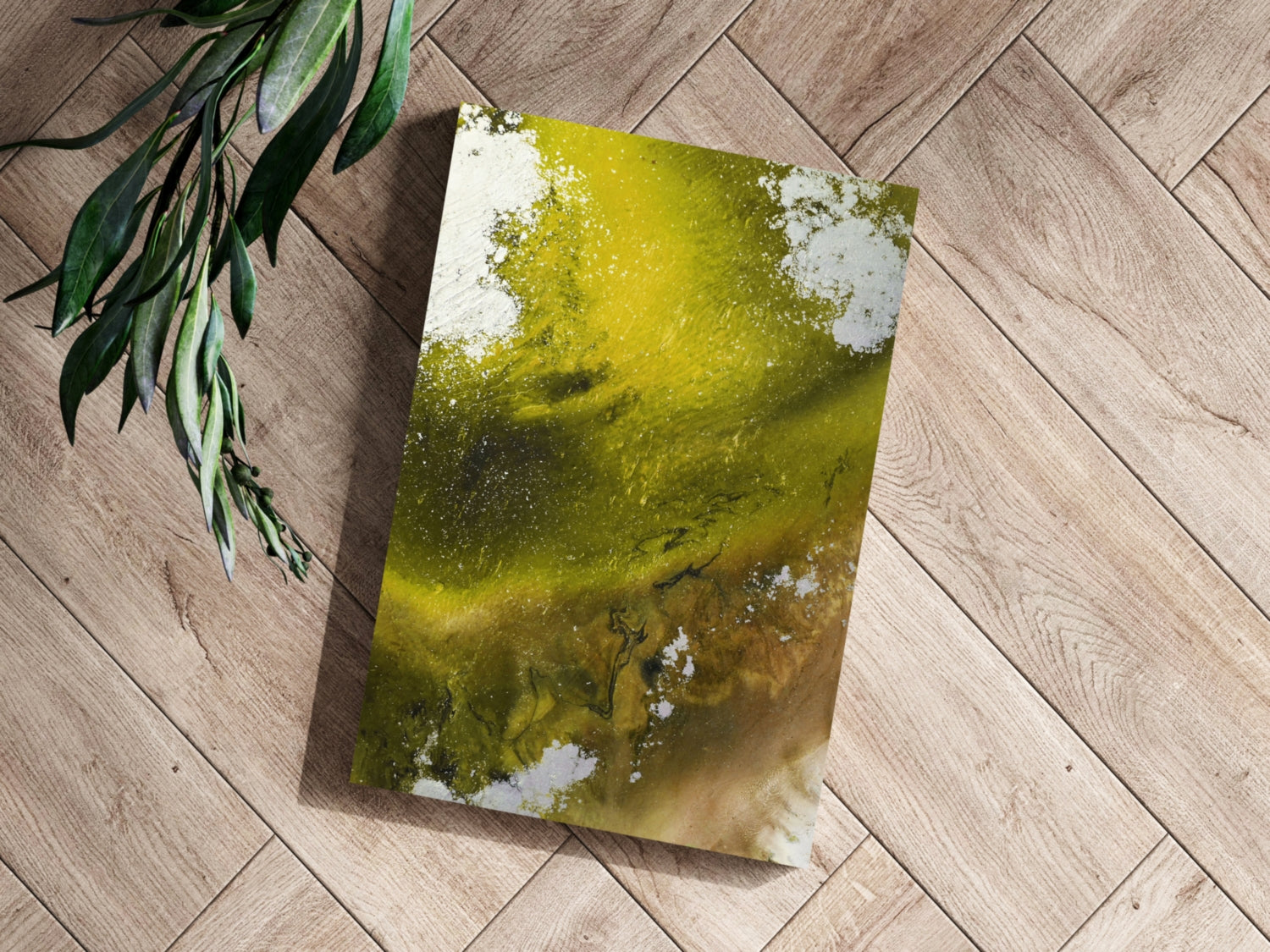 Abstract Paint Yellow V3 Aluminum Print.