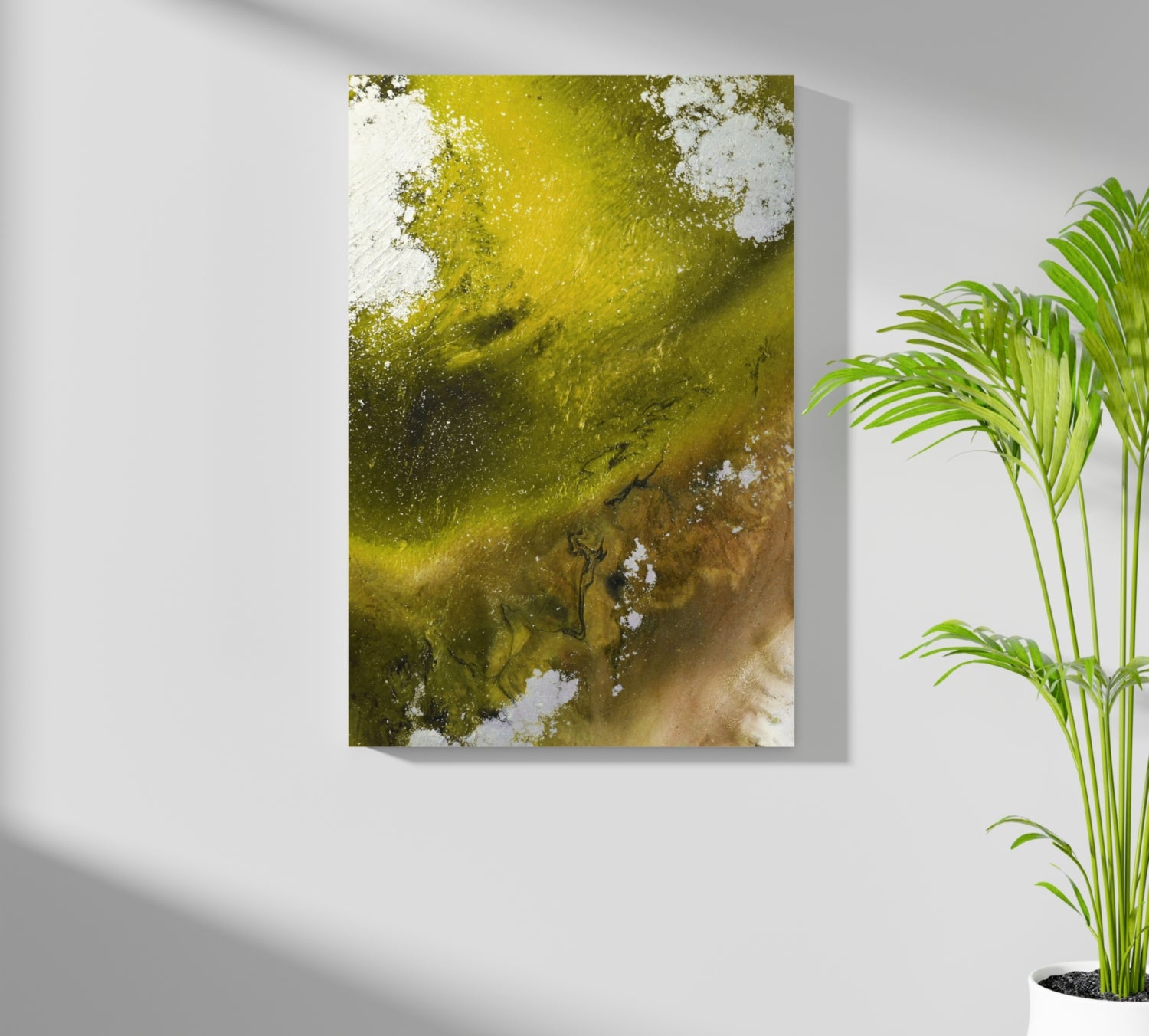 Abstract Paint Yellow V3 Aluminum Print.