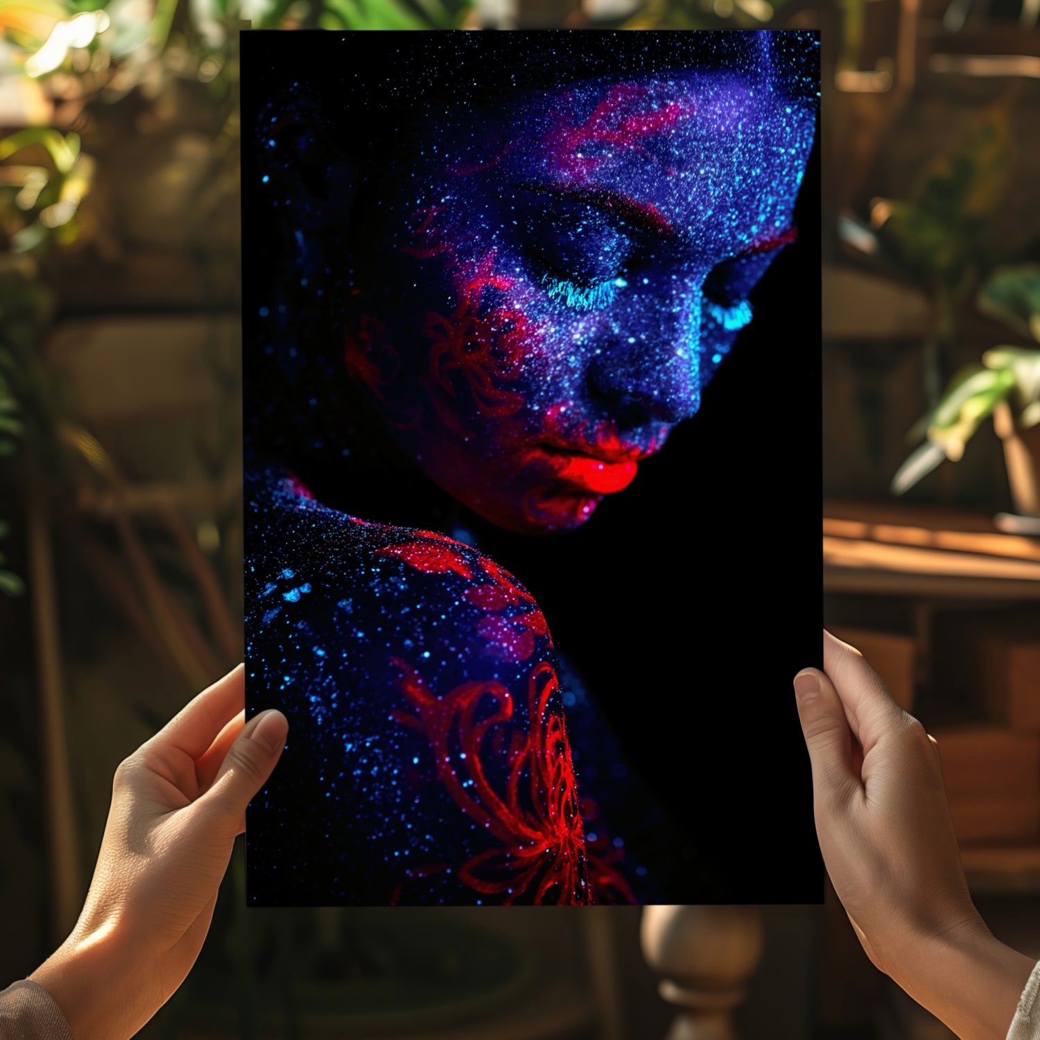 Painted Woman Aluminum Print.