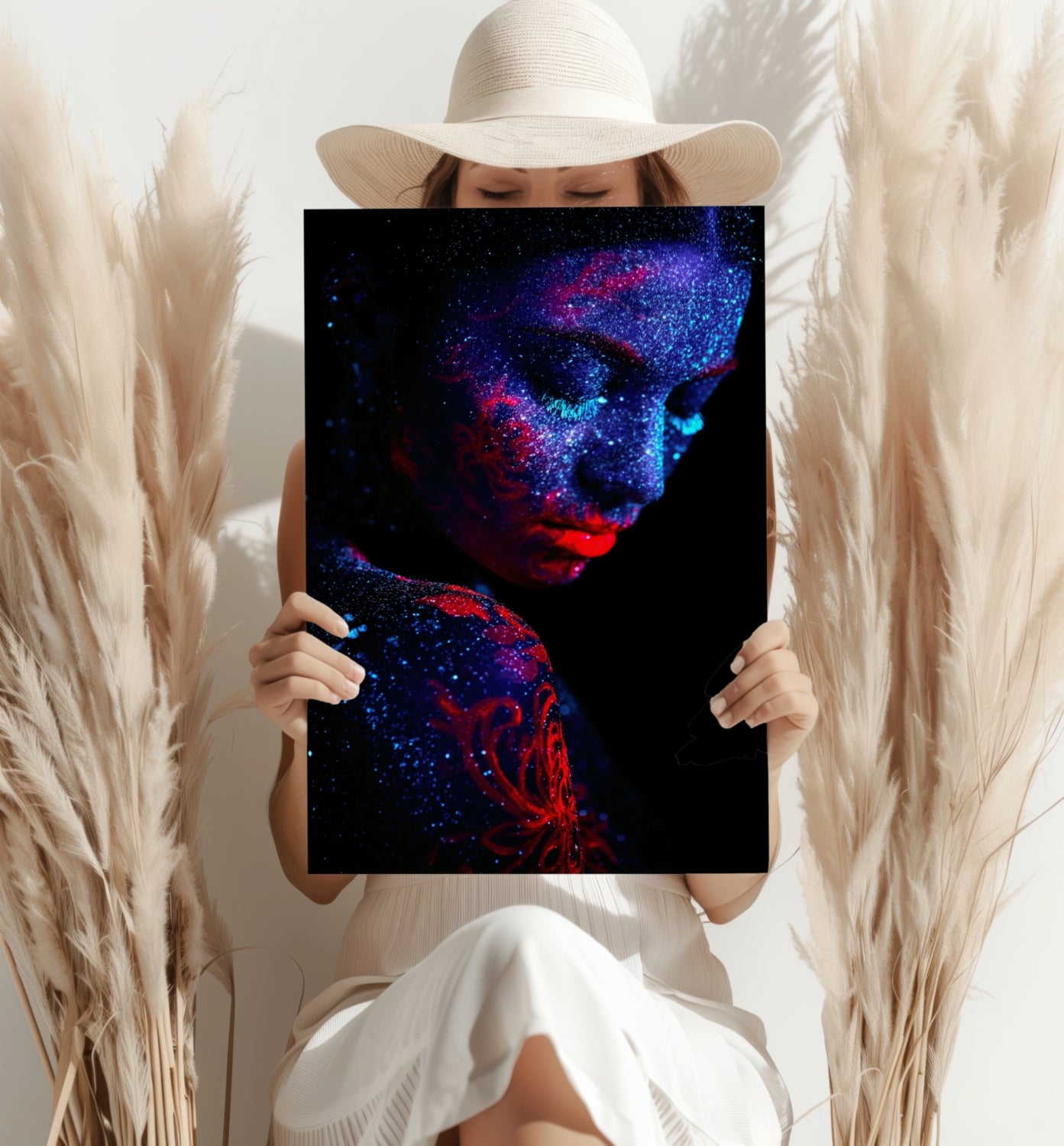 Painted Woman Aluminum Print.