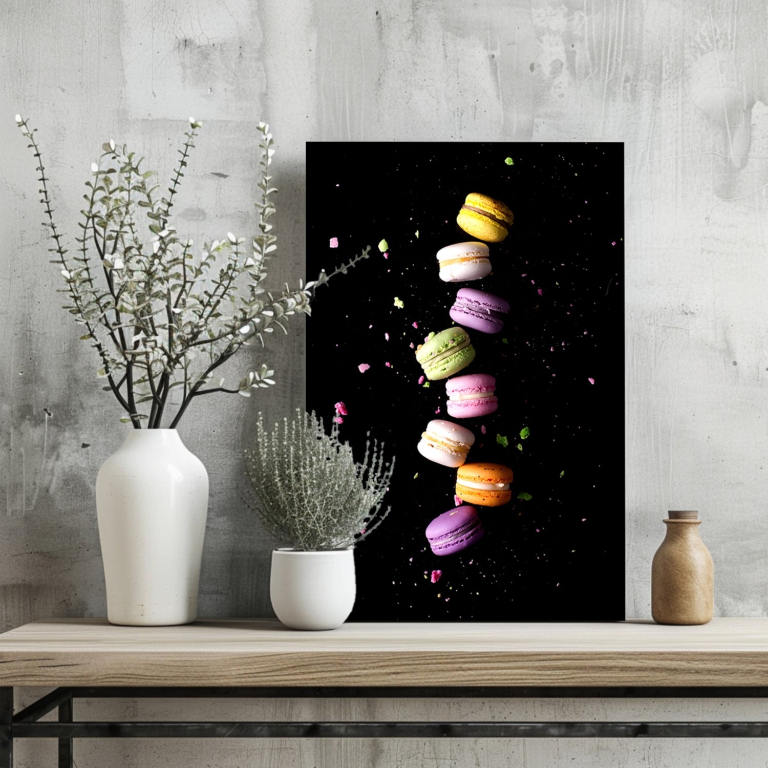 Colorful Macarons Aluminum Print.