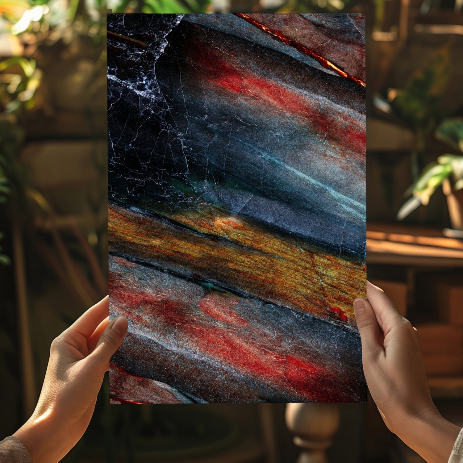 Abstract Colorful Marble Aluminum Print.