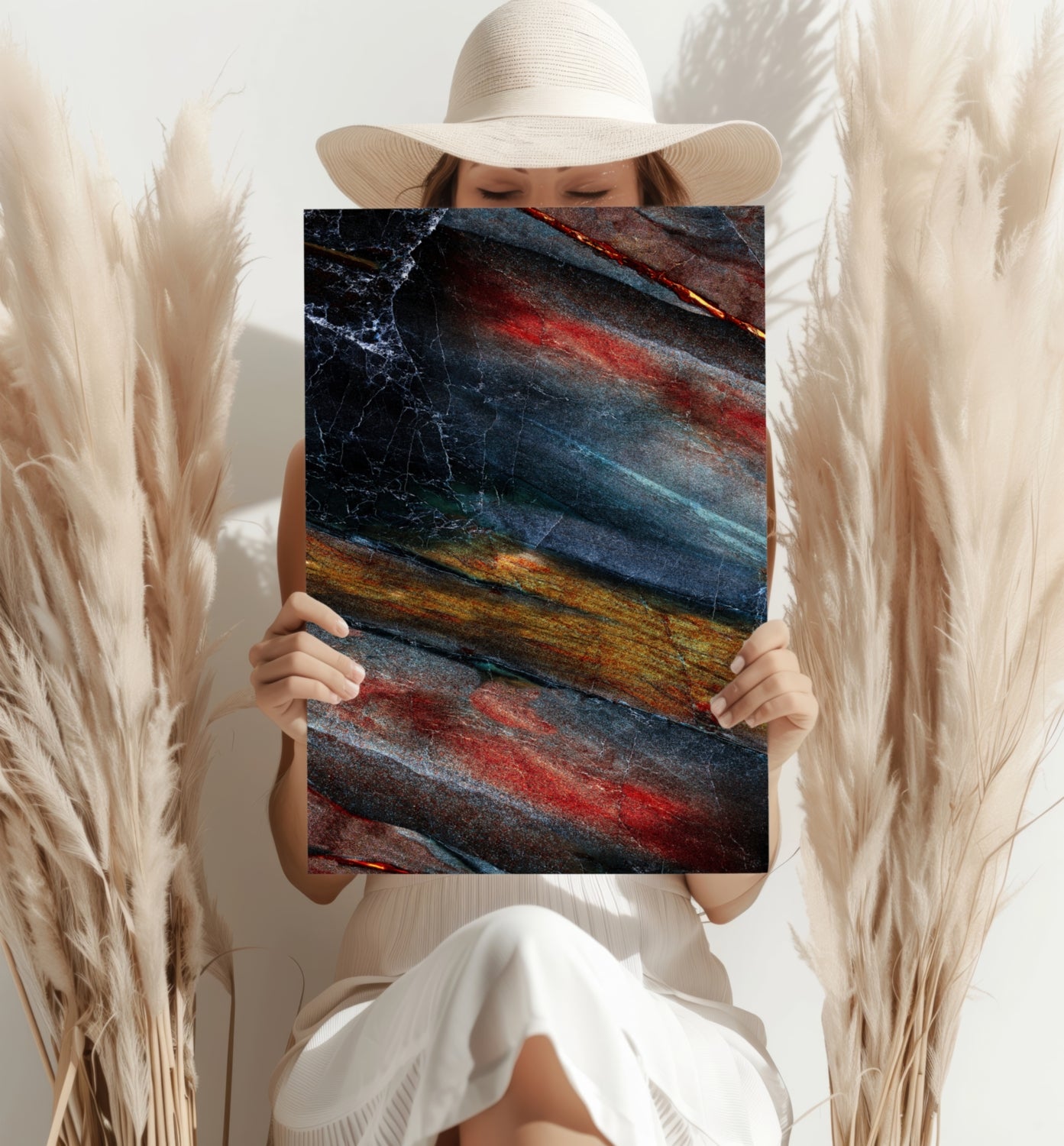 Abstract Colorful Marble Aluminum Print.