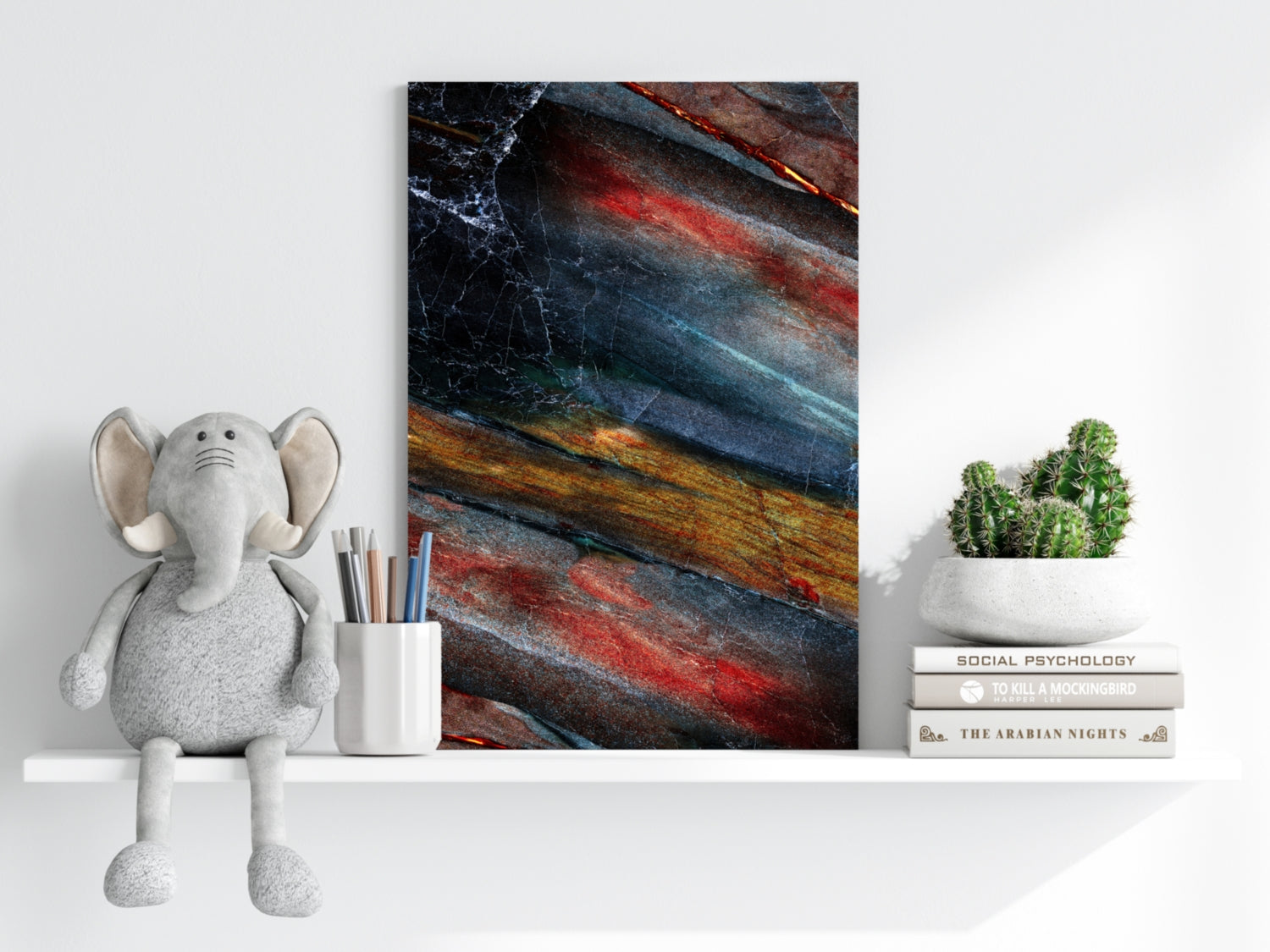 Abstract Colorful Marble Aluminum Print.