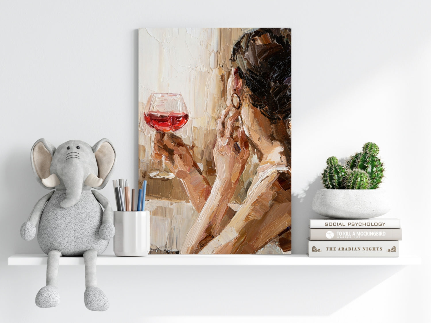 Woman Holding Wine Aluminum Print.