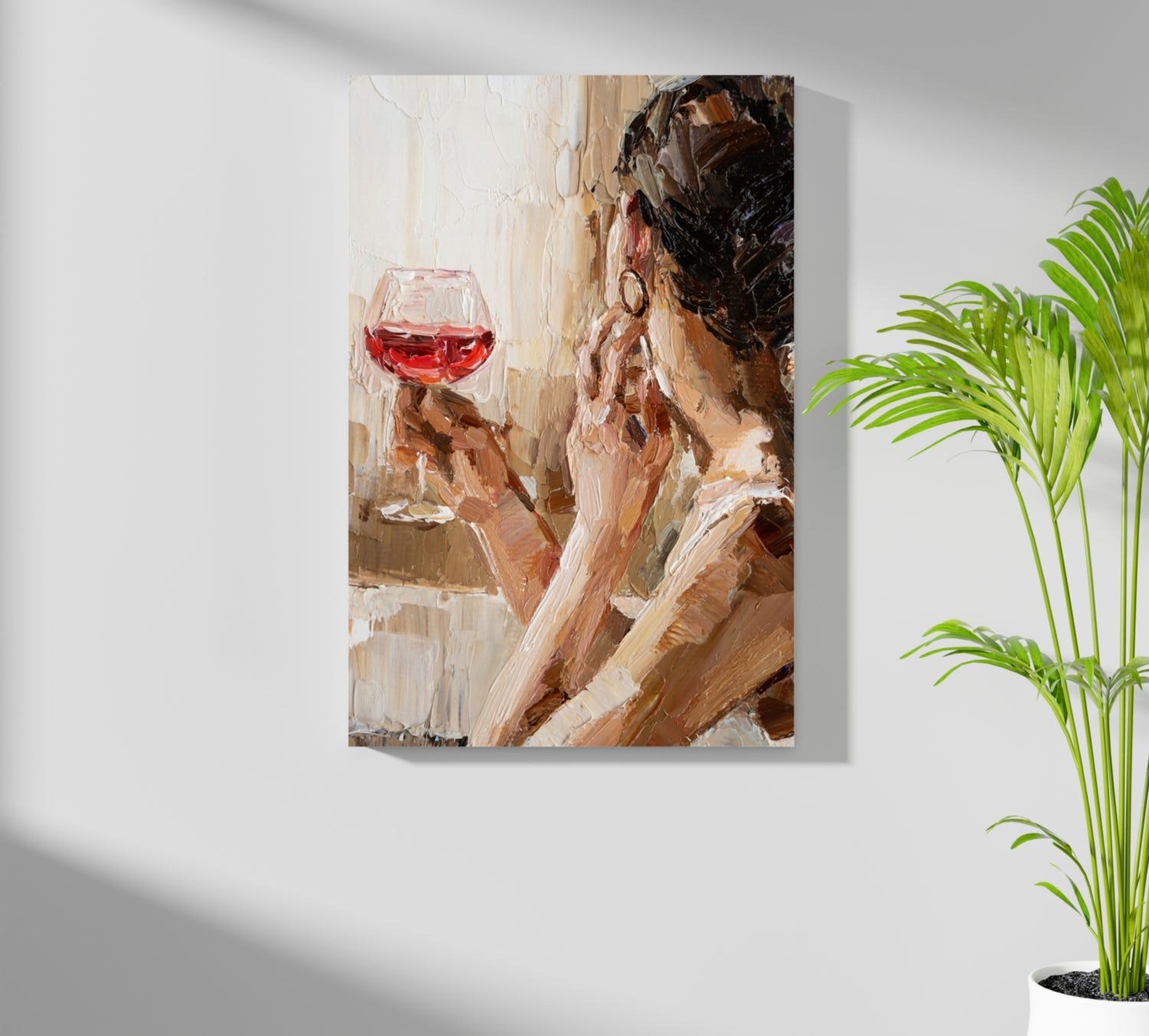 Woman Holding Wine Aluminum Print.