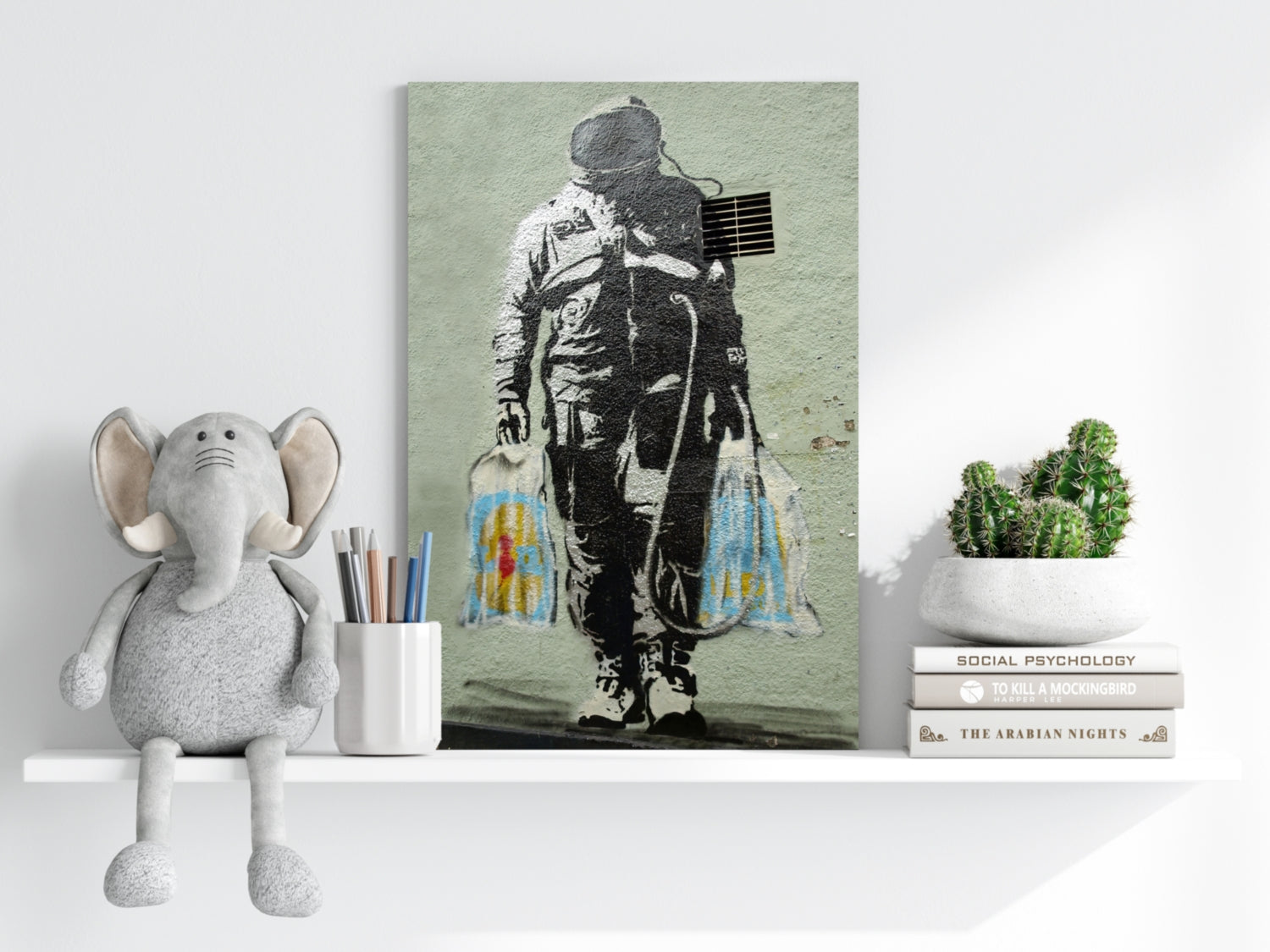 Space Grocery Aluminum Print.