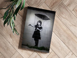 Banksy Style Rain Aluminum Print