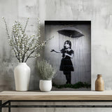 Banksy Style Rain Aluminum Print